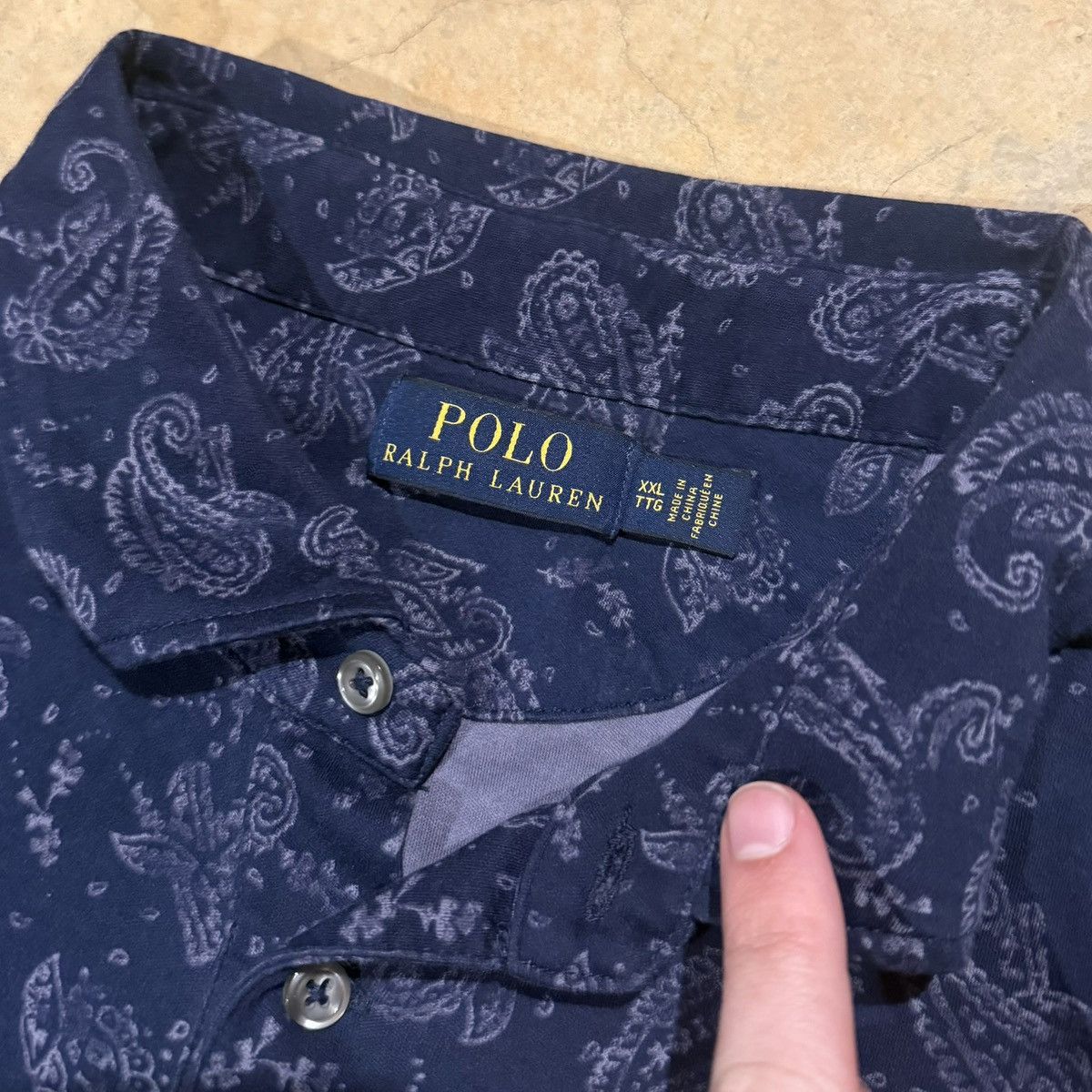 Polo Ralph Lauren Vtg Polo Ralph Lauren Paisley Floral Pattern Polo Shirt Size US XXL / EU 58 / 5 - 4 Thumbnail
