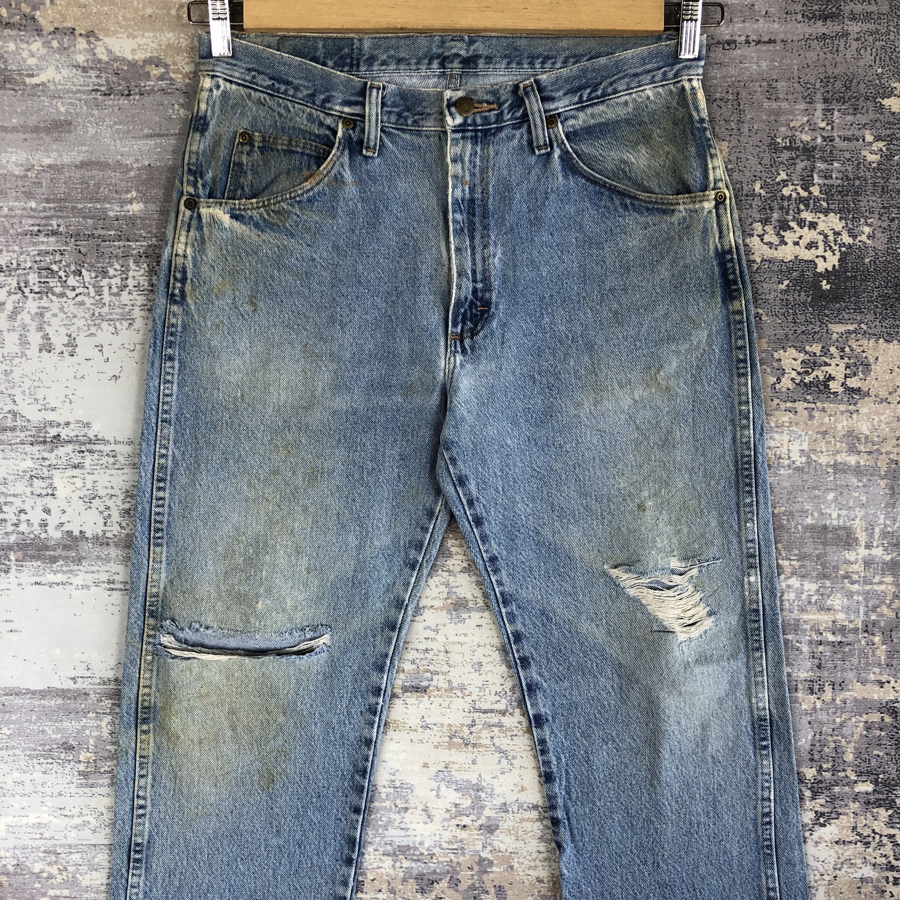 Wrangler Vintage Wrangler Light Wash Jeans Wrangler Distressed Denim Size US 32 / EU 48 - 3 Thumbnail