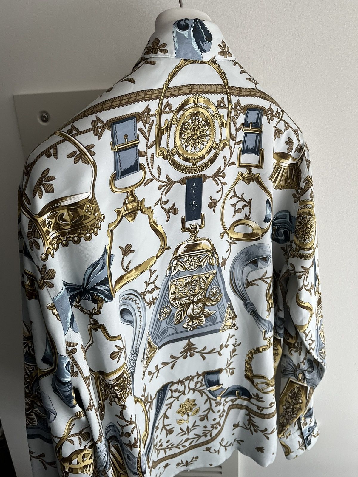 Hermes Hermes 24 SS Super Runway Premium Silk Shirt Size US XL / EU 56 / 4 - 21 Thumbnail