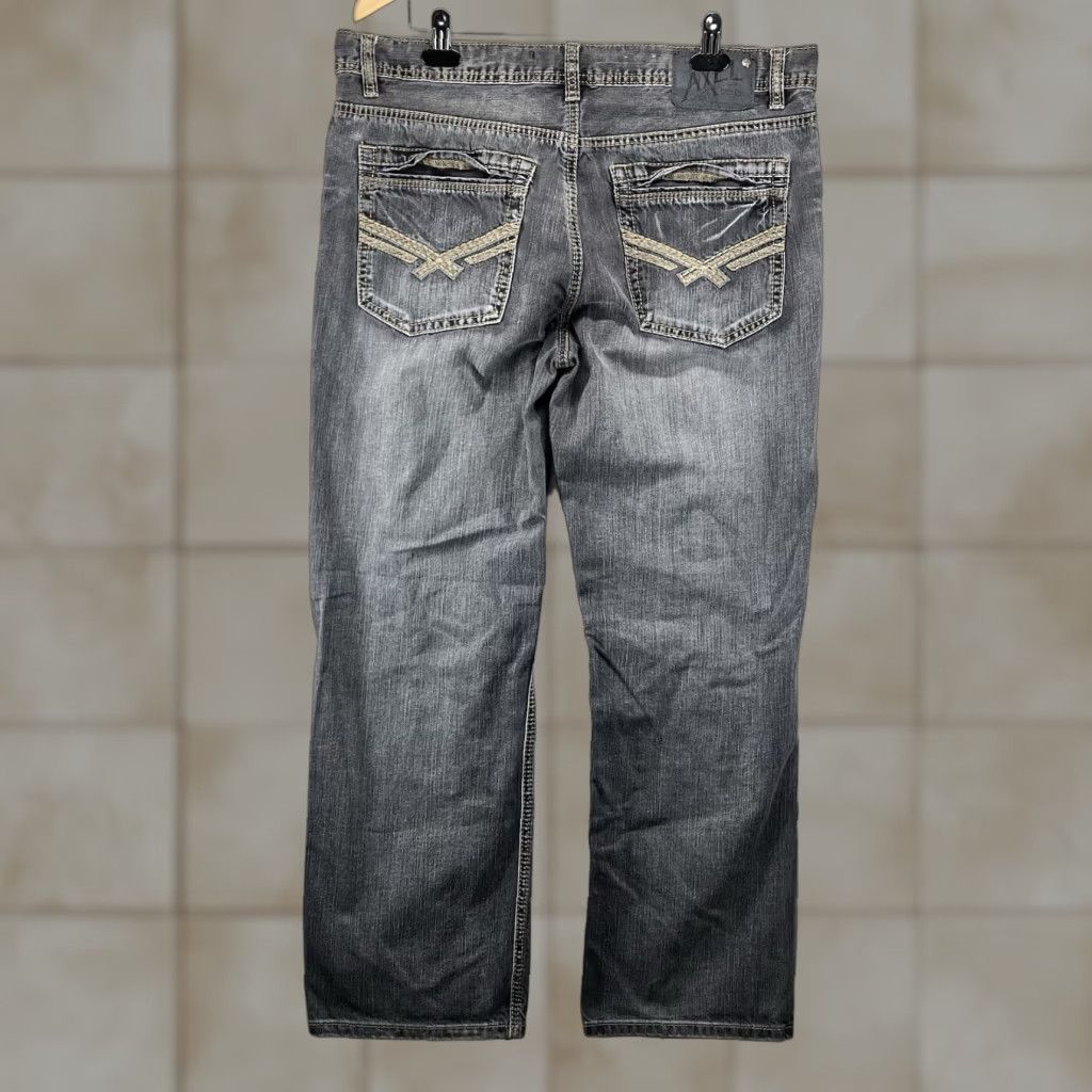Denime VINTAGE Black Rock Gray Denim Jeans Men Relaxed Straight 34x29 90s Biker Style Size US 34 / EU 50 - 1 Thumbnail