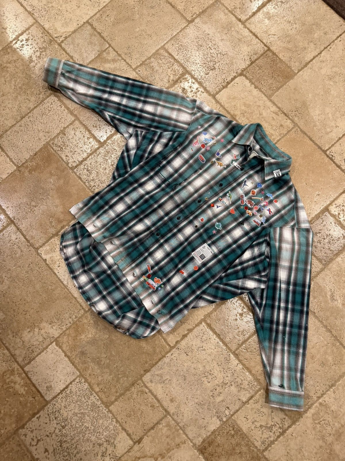 Maison MIHARA YASUHIRO Maison Mihara Yasuhiro Distressed Green Check Flannel Shirt Size US L / EU 52-54 / 3 - 7 Thumbnail