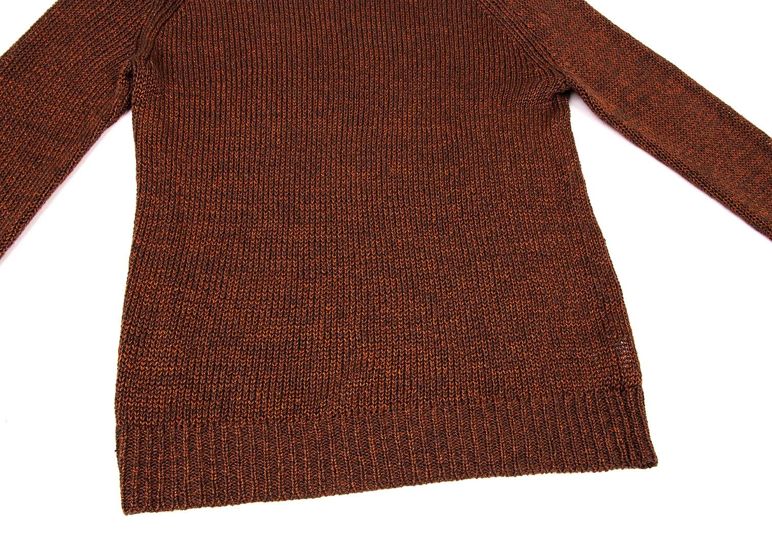 Dries Van Noten Linen Raglan Sleeve Knit Sweater in Orange-Brown Size S Size US S / EU 44-46 / 1 - 8 Thumbnail