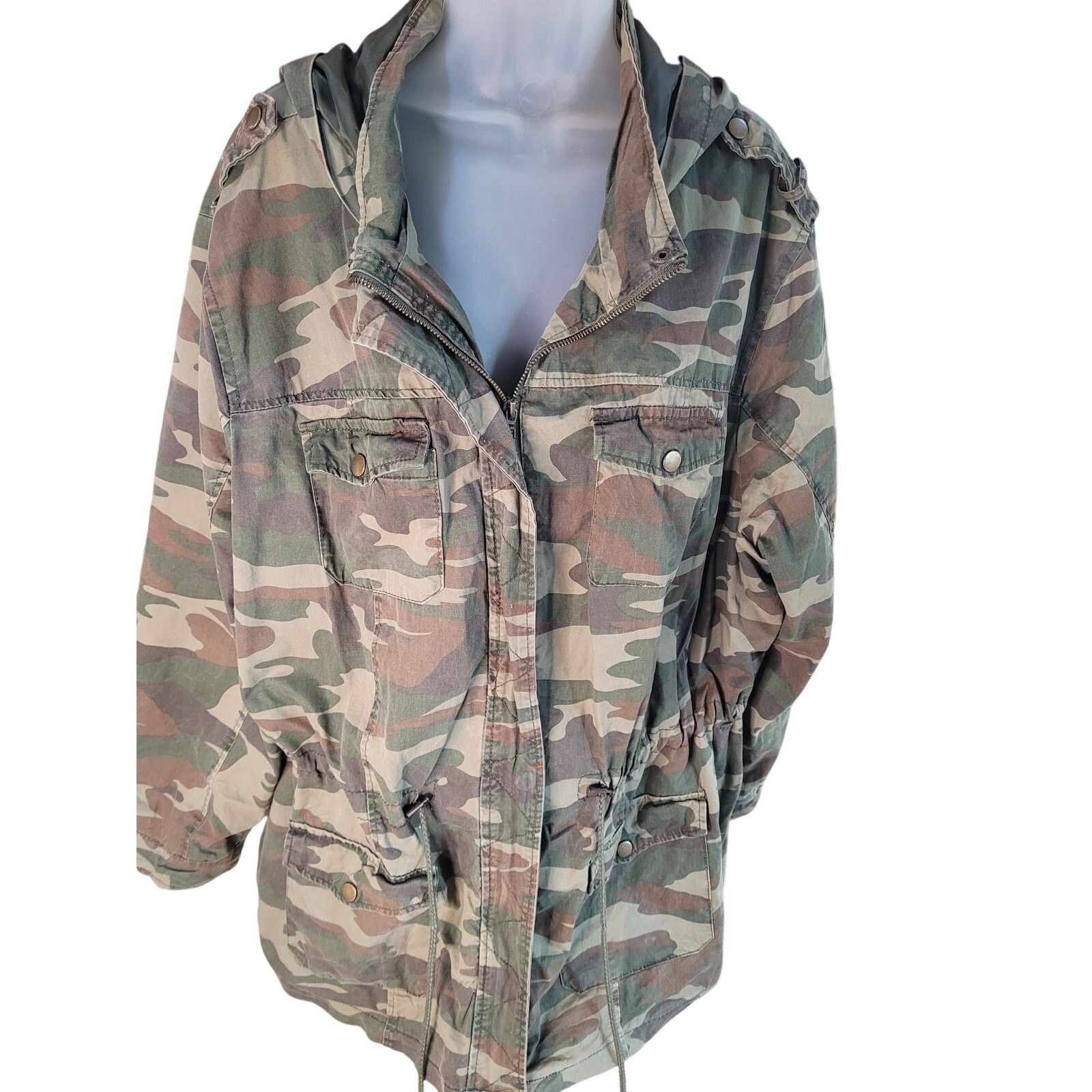 New Look New Look Camo Jacket Zip/Snap Lined Drawstring Waist Sz 3X Size 3XL / US 20-22 - 2 Thumbnail