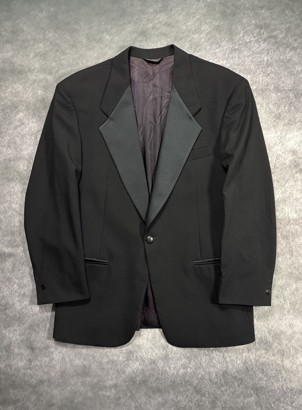 Givenchy Vintage Givenchy Monsieur Suit Jacket 80s Wool Blazer Tuxedo Size 40S - 1 Thumbnail