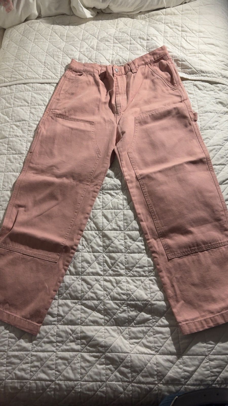 Pink Stussy workwear Jeans