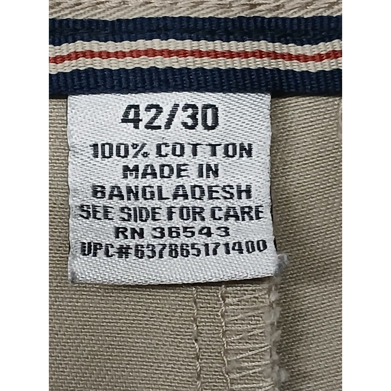 Izod Izod (42x30) Men's Beige Khaki Relaxed Straight Dress Slacks Size US 42 / EU 58 - 8 Thumbnail