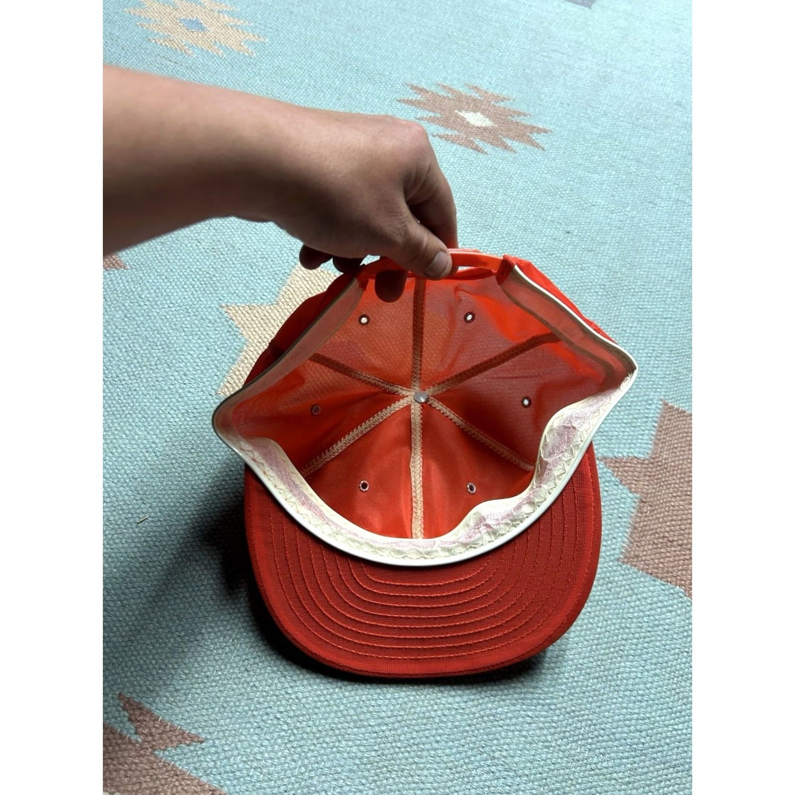 Vintage VINTAGE State Water Heaters patch Louisville Trucker Hat Snap-Back Hat 80s 70s Orange Adjustable Men Mens Size ONE SIZE - 5 Thumbnail