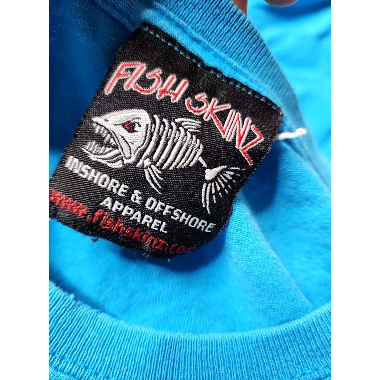 Skin VINTAGE Fish Skinz Zombie Fish Graphic T Shirt Mens XL Blue Distressed Size US XL / EU 56 / 4 - 5 Thumbnail