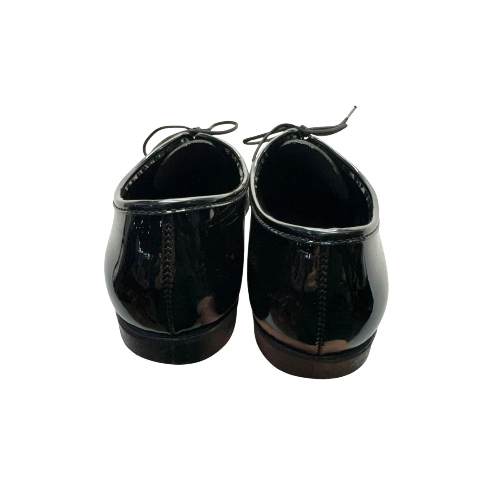 Vintage Mens Black Patent Leather Dress Shoes Oxford Mens 10 1/2 Black Leather Formal Secret? Size US 10 / EU 43 - 2 Thumbnail