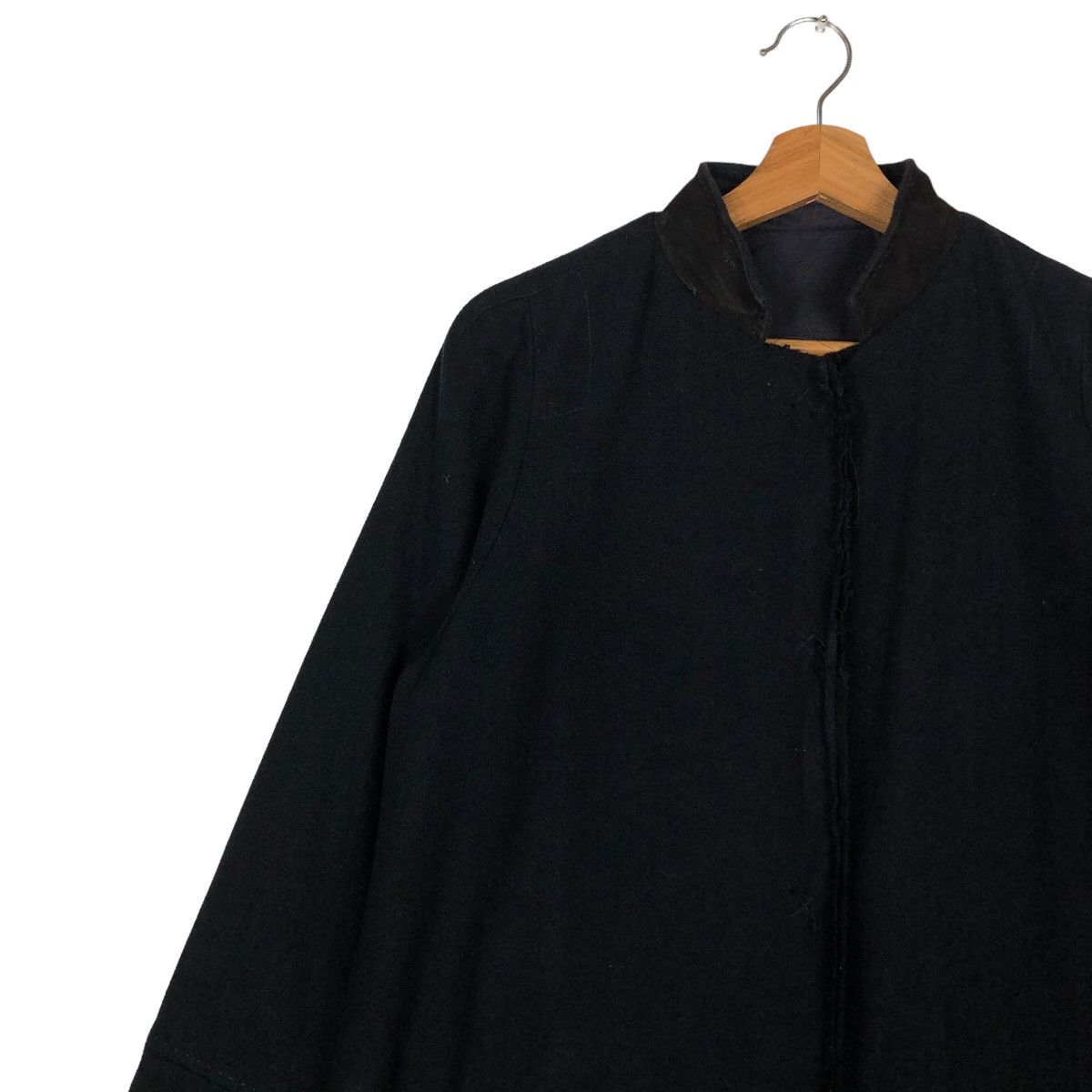 Japanese Brand 🔥Rich Black Long Jacket Fly Coats Kitsune Made in Italy Size US M / EU 48-50 / 2 - 7 Thumbnail