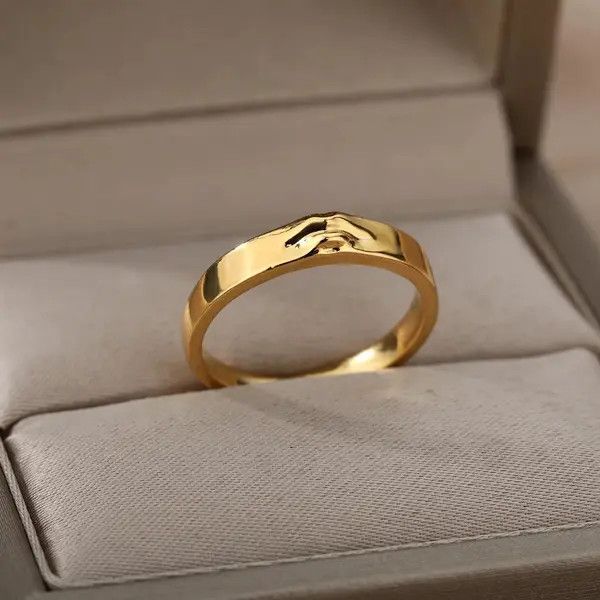 VIBE Aesthetic Vintage Eye Gold Rings Size ONE SIZE - 6 Thumbnail