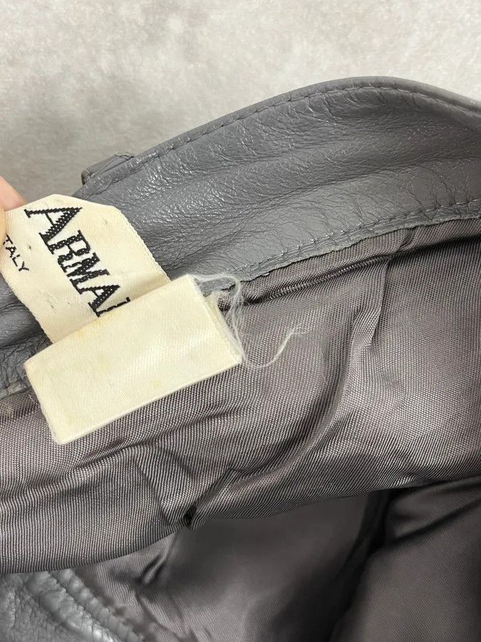 Vintage 1990s Giorgio Armani Grey Leather Pants Size US 39 - 11 Thumbnail