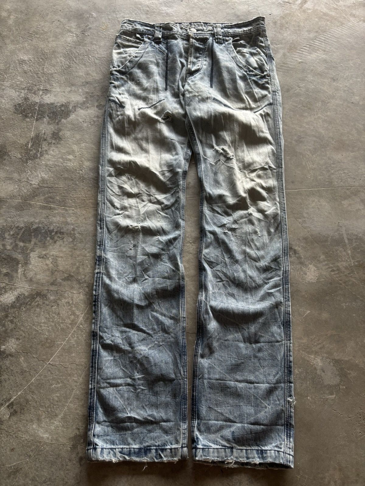 If Six Was Nine ARMY OF NO distressed japanese denim grunge punk stone wash Size US 32 / EU 48 - 1 Thumbnail
