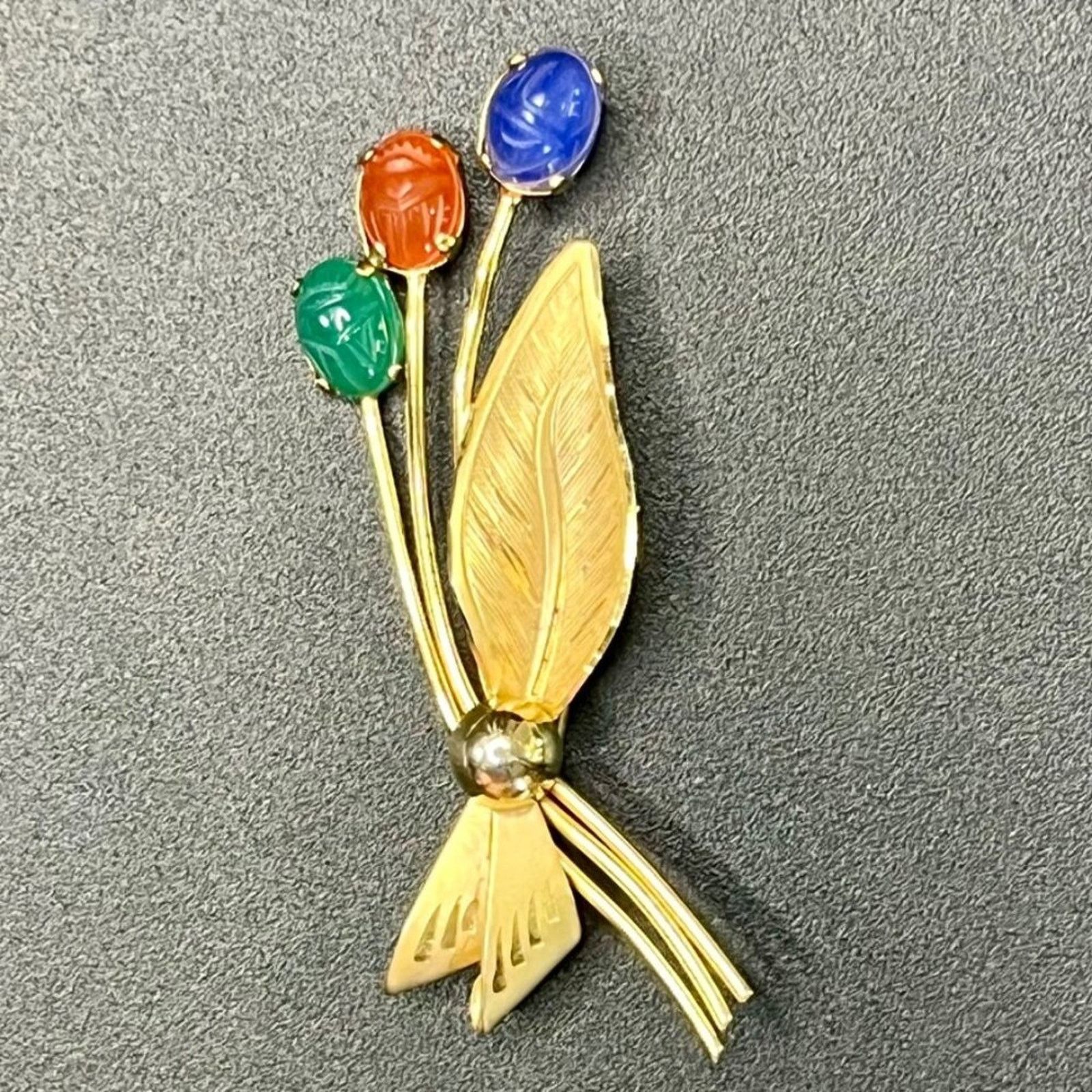 & Other Stories Signed 1/20th 12kt Gold Filled RGB Scarab Wheat Brooch Size ONE SIZE - 1 Preview
