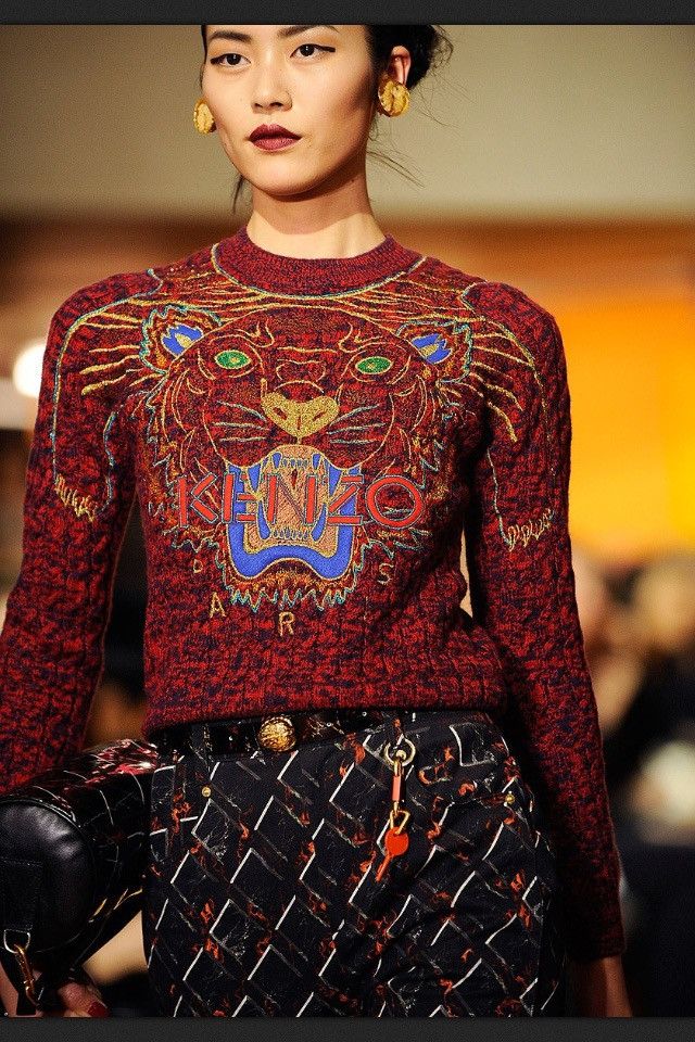 Kenzo KENZO - Tiger knit wool sweater Size XS / US 0-2 / IT 36-38 - 1 Thumbnail