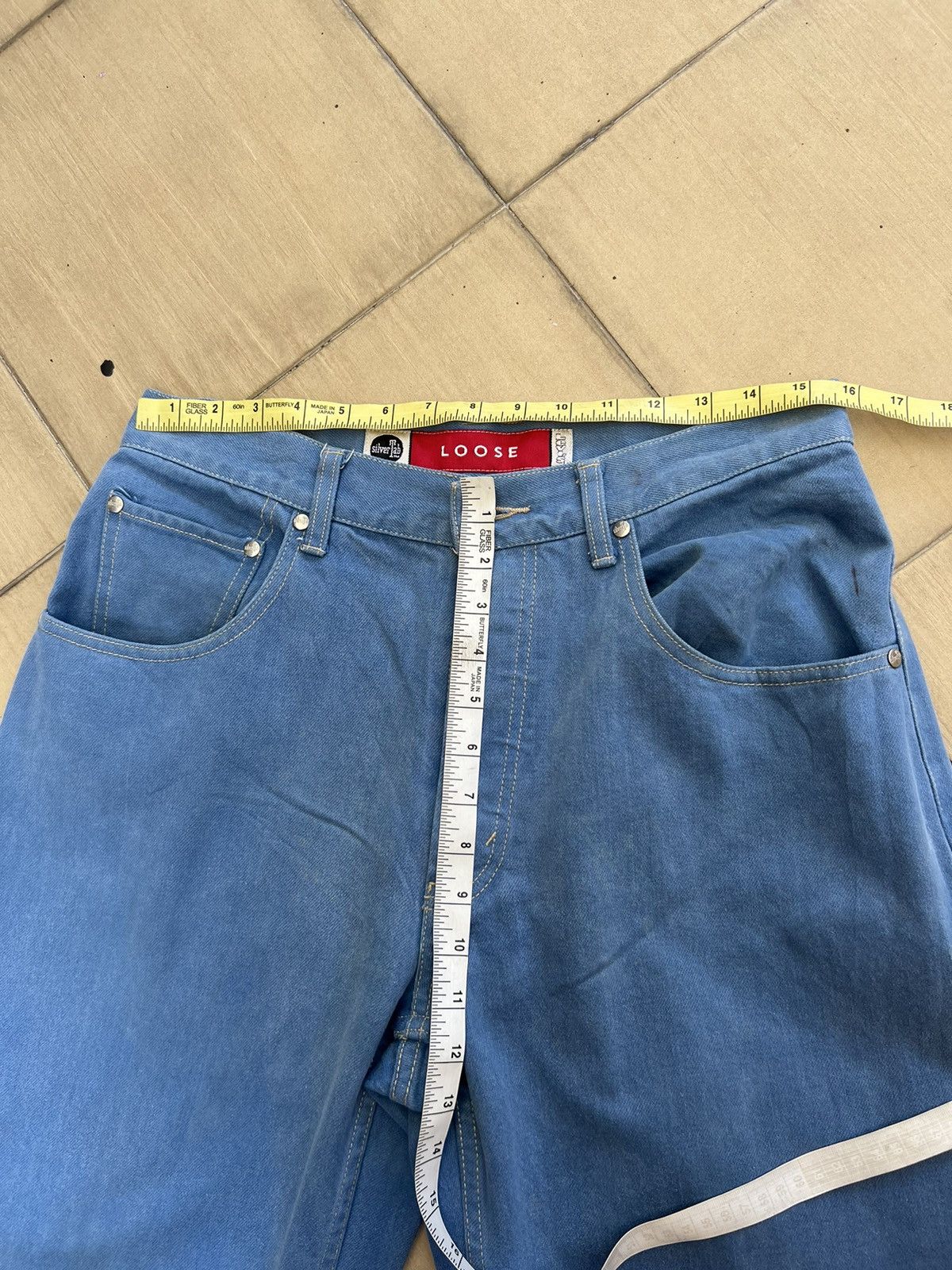 Levi's VTG 90s Levi’s Silvertab Muddy Turquoise Denim Loose Jeans Size US 31 - 3 Thumbnail