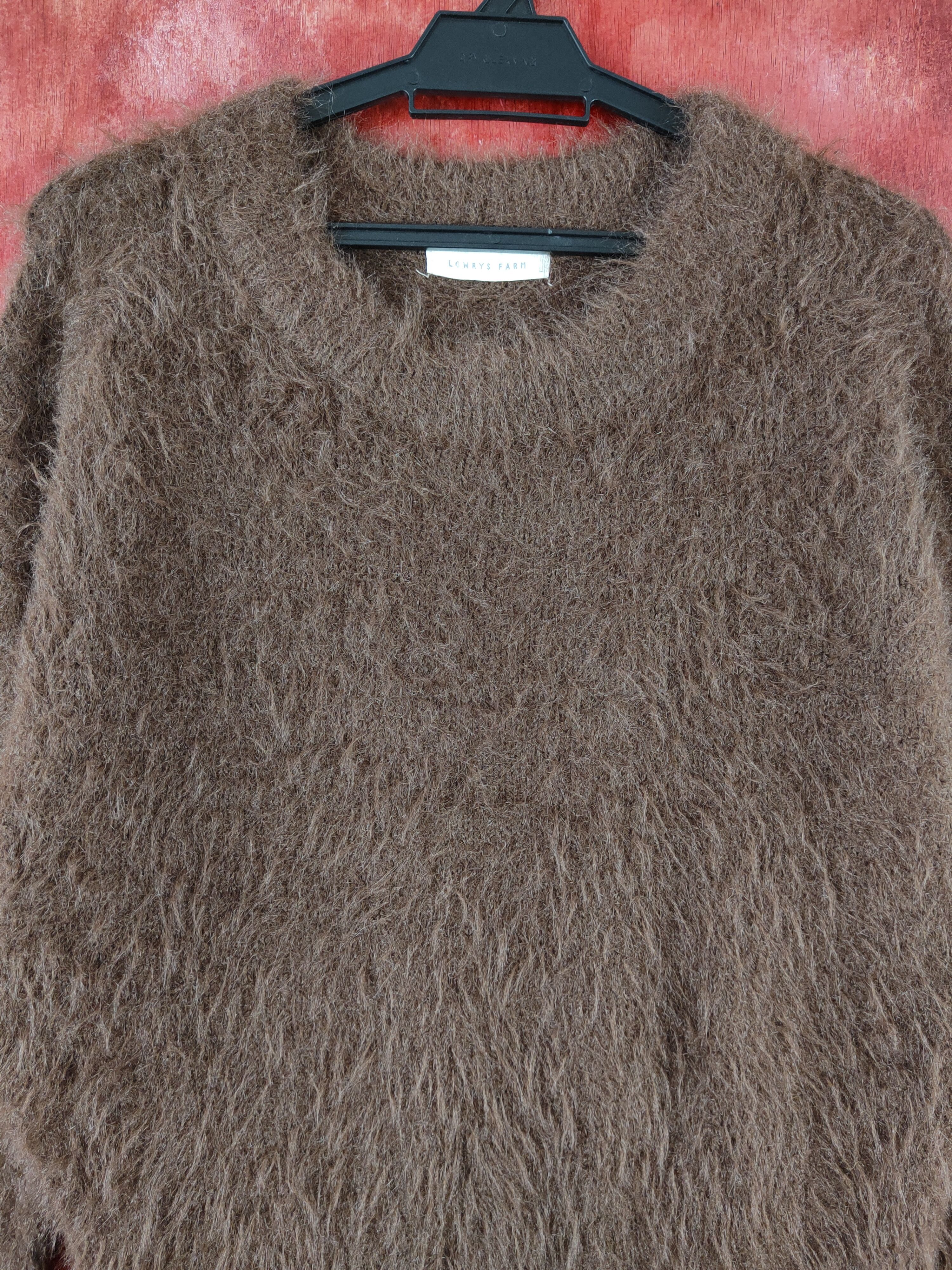LOWRYS FARM × Vintage Vintagw Lowrys Farm Dark Brown Fur Mohair Knitwear Size L / US 10 / IT 46 - 2 Thumbnail