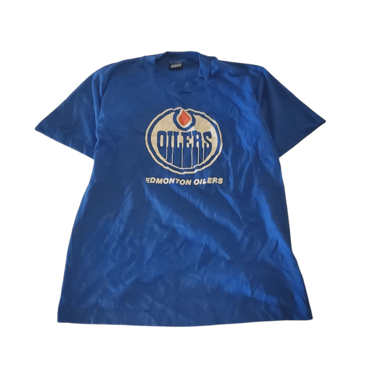 NHL × Vintage 90s Edmonton Oilers Logo T-Shirt Size US M / EU 48-50 / 2 - 1 Thumbnail