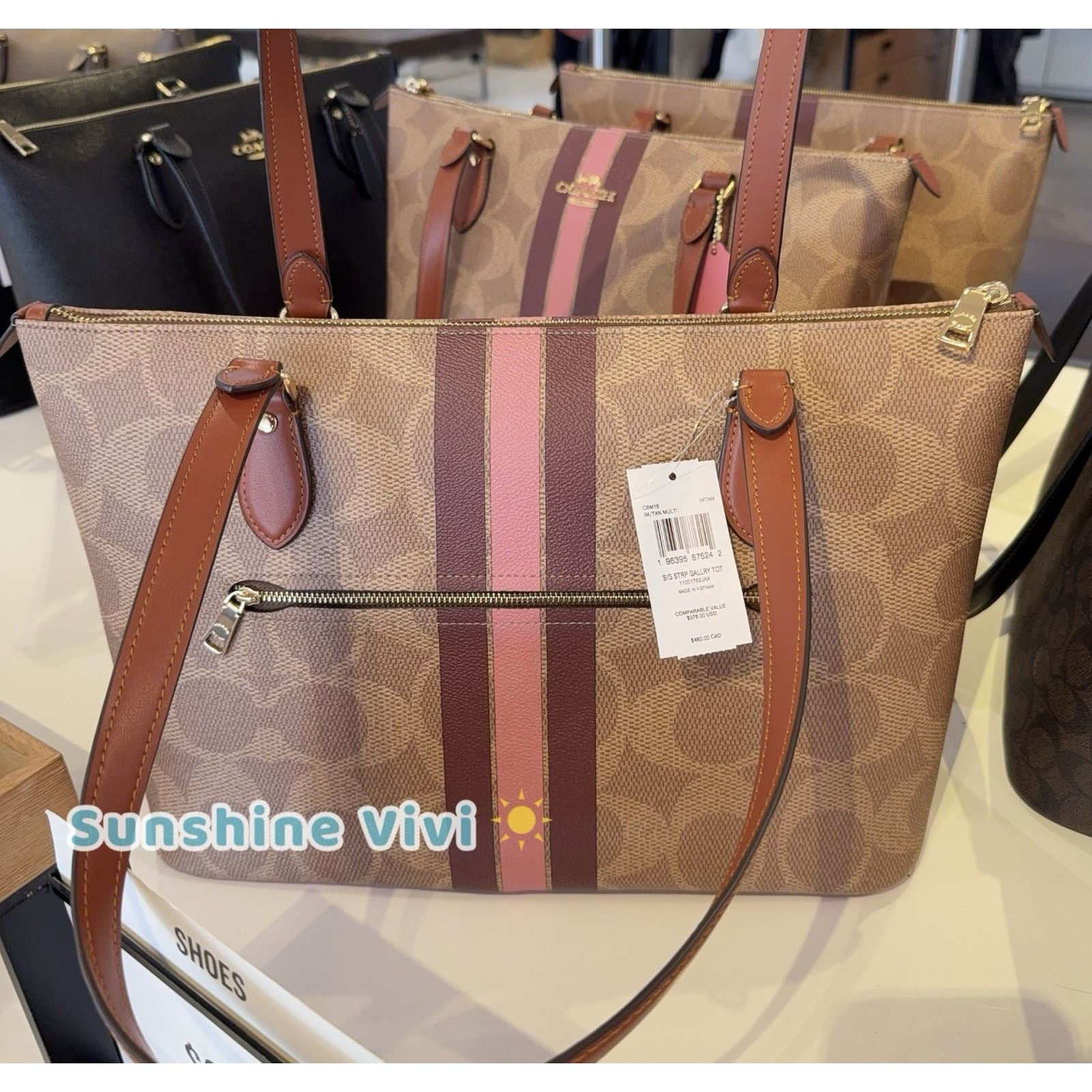 Coach NWT Bundle Coach Gallery Tote Bag CBM18 & 77840 Cherry Charm Size ONE SIZE - 7 Thumbnail