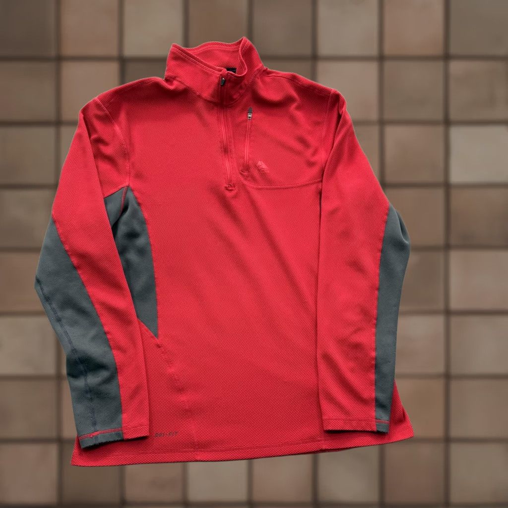 Nike Nike Dri-FIT Pullover Mens XL Red Gray Colorblock 1/4 Zip Long Sleeve Hiking Activewear Shirt Size US XL / EU 56 / 4 - 1 Thumbnail