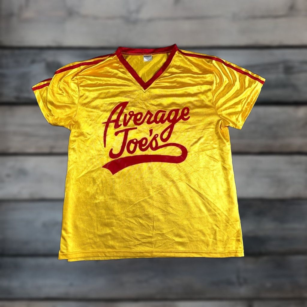 Vintage Dodgeball Average Joe's Jersey T-Shirt V-Neck Adult XL Yellow Red Cosplay Movie Sports Vintage No Size US XL / EU 56 / 4 - 1 Thumbnail