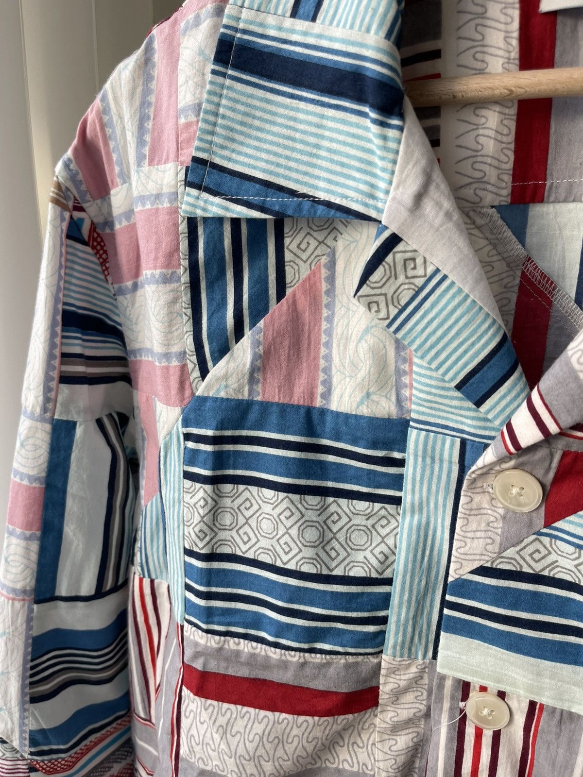 Bode Bode Patchwork Oxford Long Sleeves Shirt Size US S / EU 44-46 / 1 - 4 Thumbnail