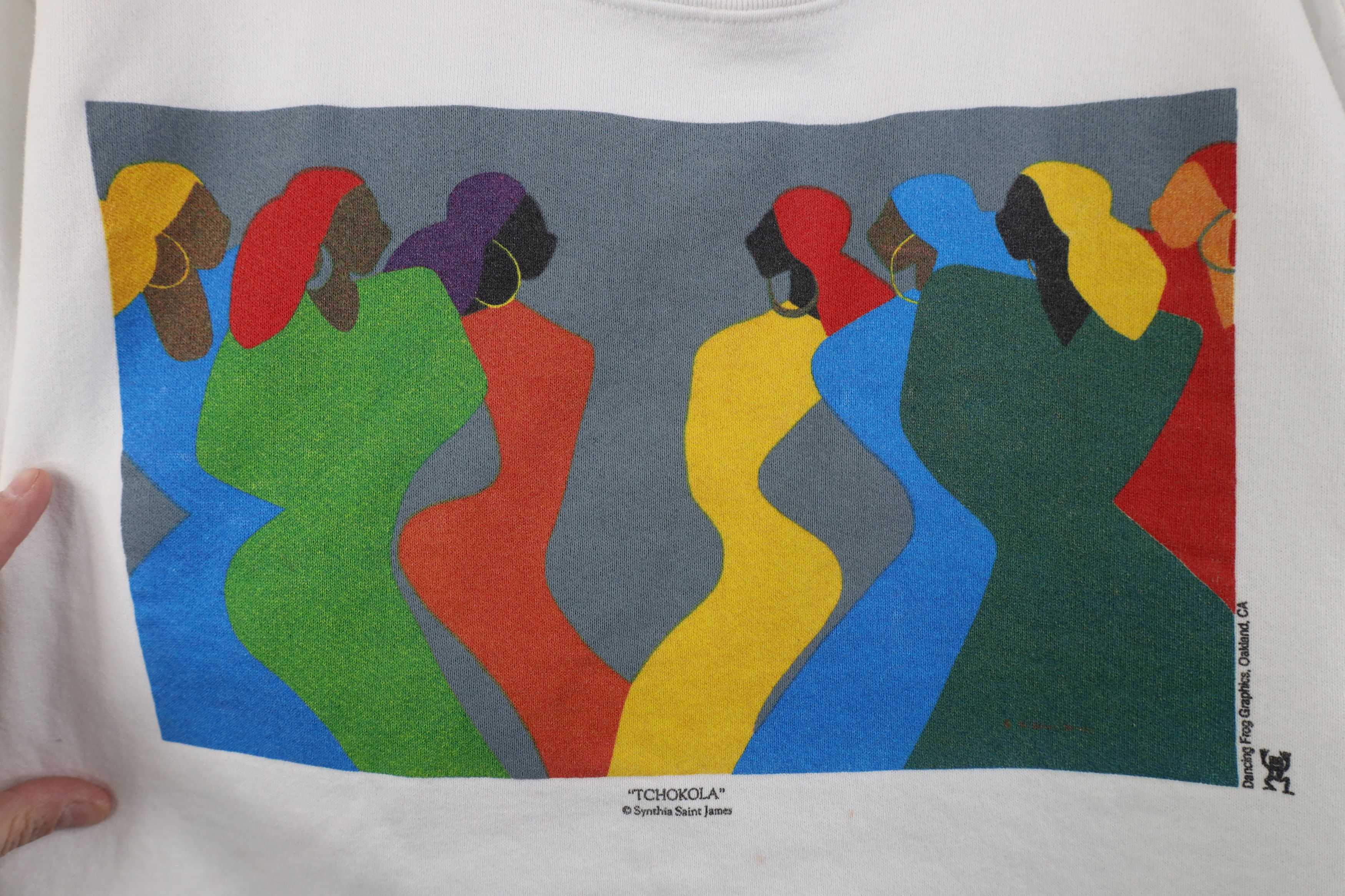 Vintage Vintage 90s Synthia Saint James Tchokola Art Sweatshirt USA Size M / US 6-8 / IT 42-44 - 4 Thumbnail