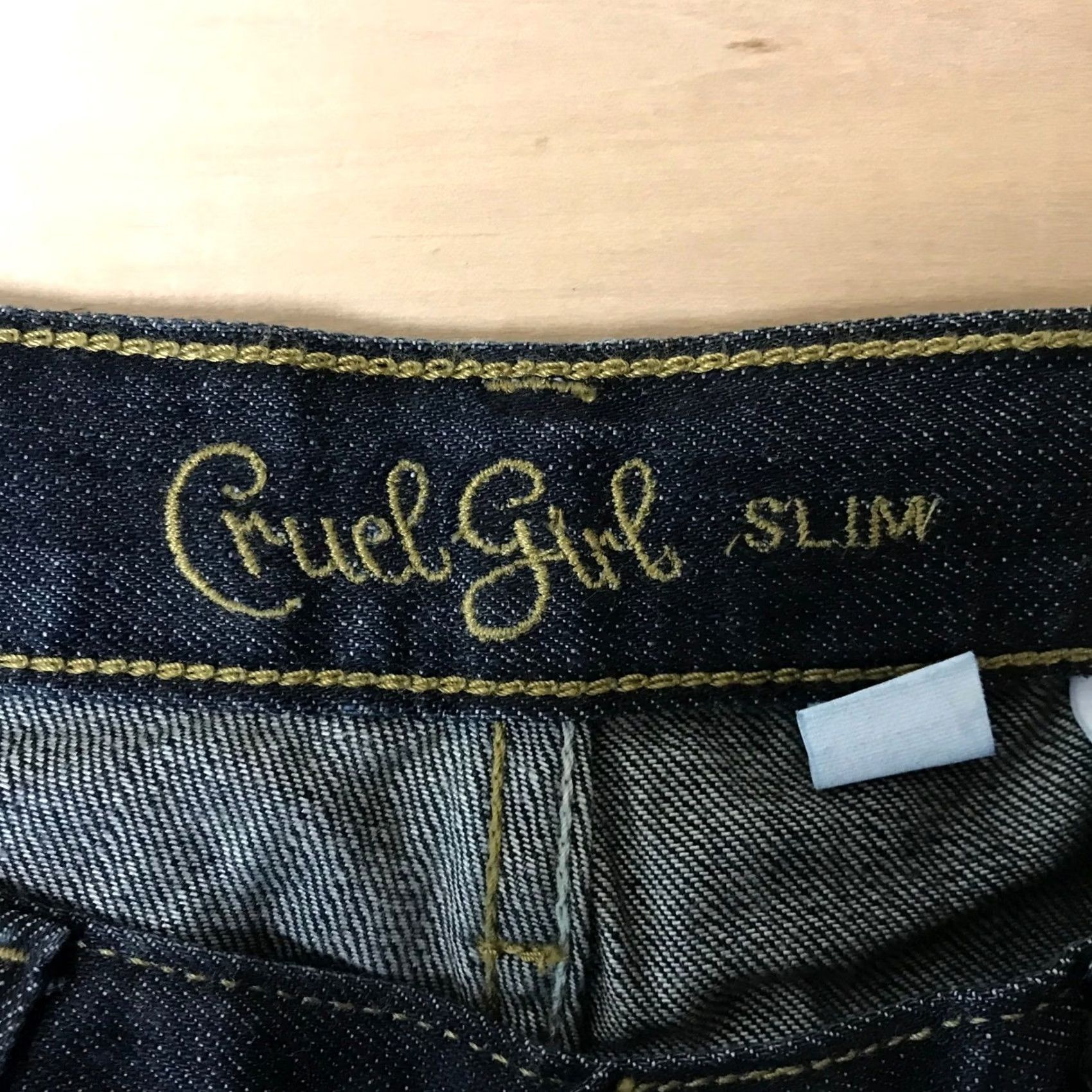Vintage Cruel Girl Slim Regular Jeans Womens 11 Dark Wash Stretch Bootcut Indigo Denim Size 32" / US 10 / IT 46 - 7 Thumbnail