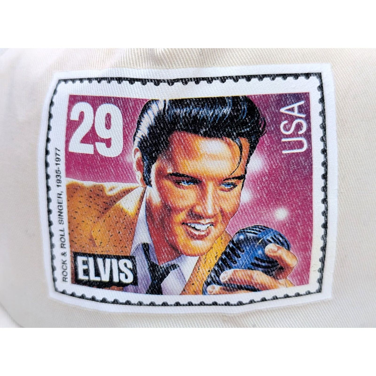 Stampd Vintage Elvis Rock N Roll Music White Trucker Snapback Hat - Snap-Back - Men - One Size - Adjustable - Cotton Canvas - Elvis Theme Hat Size ONE SIZE - 2 Thumbnail