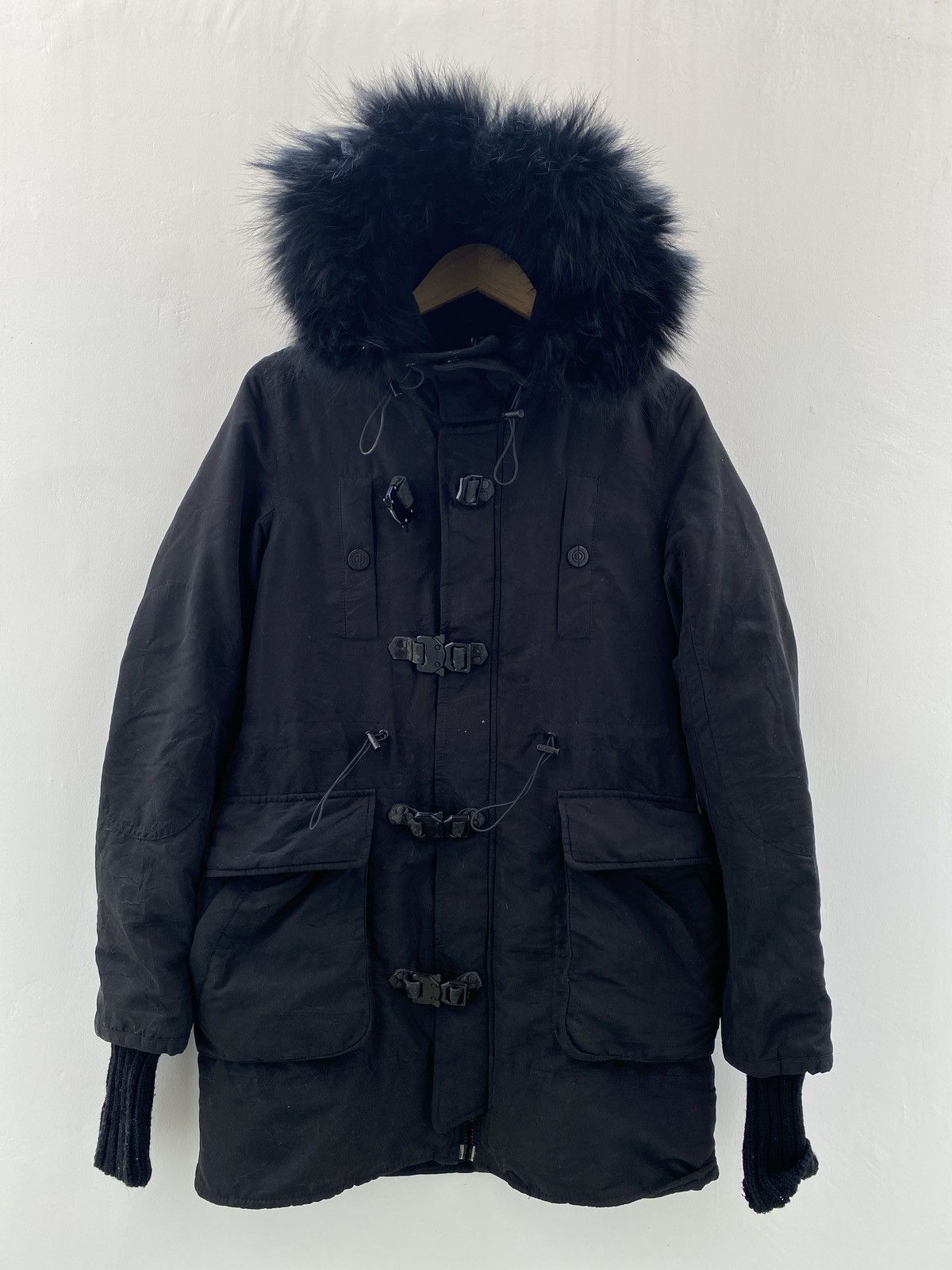 KMRii 2000’s Sly Military - Black Fur Bondage Vkei Jacket Size US M / EU 48-50 / 2 - 3 Thumbnail