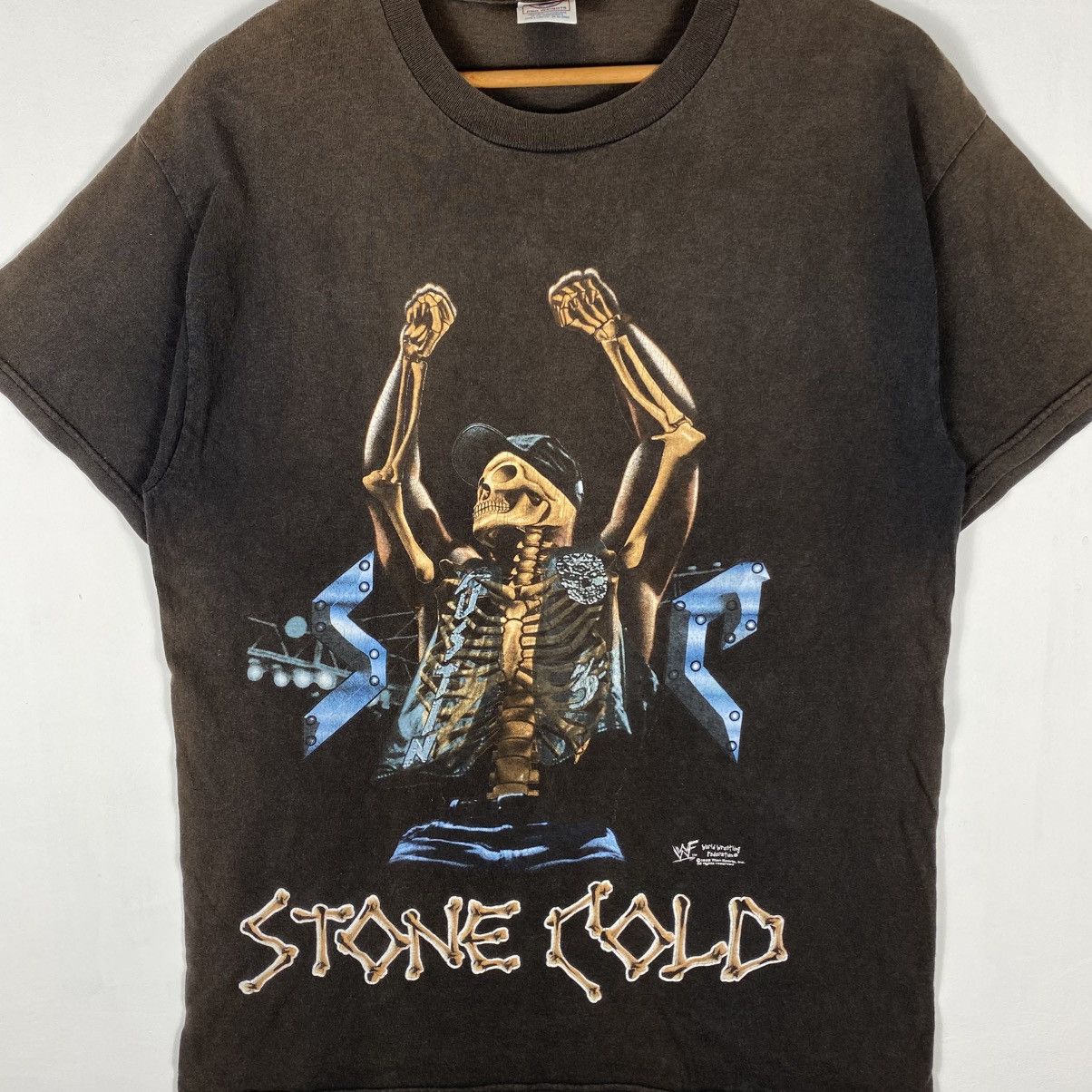 Vintage Vintage 90's STONE COLD WWF Graphic Crazy Sunfaded Tee Size US M / EU 48-50 / 2 - 3 Thumbnail