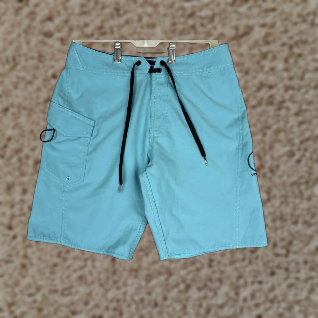 Volcom Volcom Cargo Shorts Mens 29 Blue Microfiber 9 Inseam Swim Quick Dry Boardshort Size US 29 - 1 Thumbnail