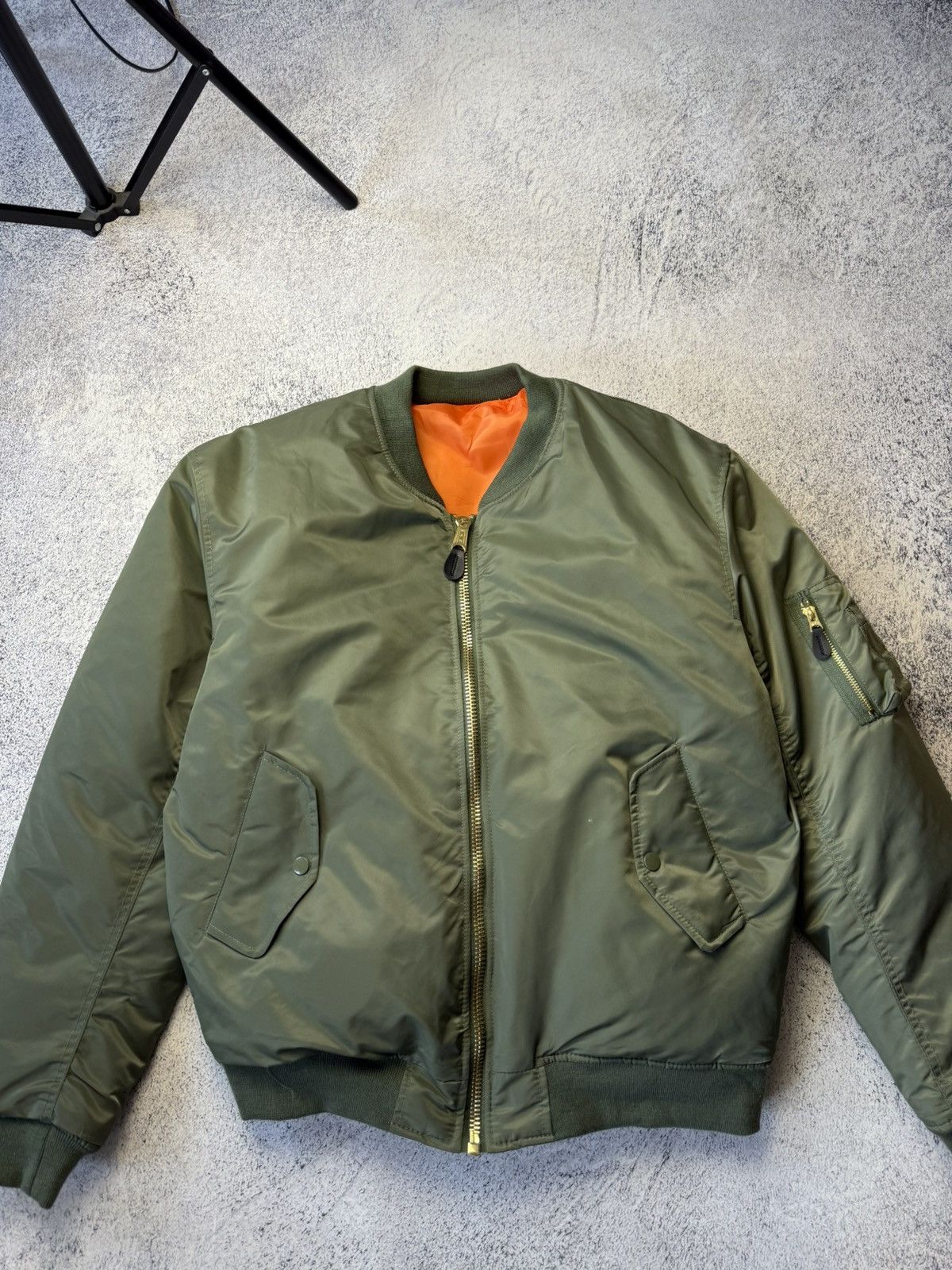 Alpha Industries Vintage Green Reversible Bomber Jacket MA1 Made in USA Size US XL / EU 56 / 4 - 9 Thumbnail