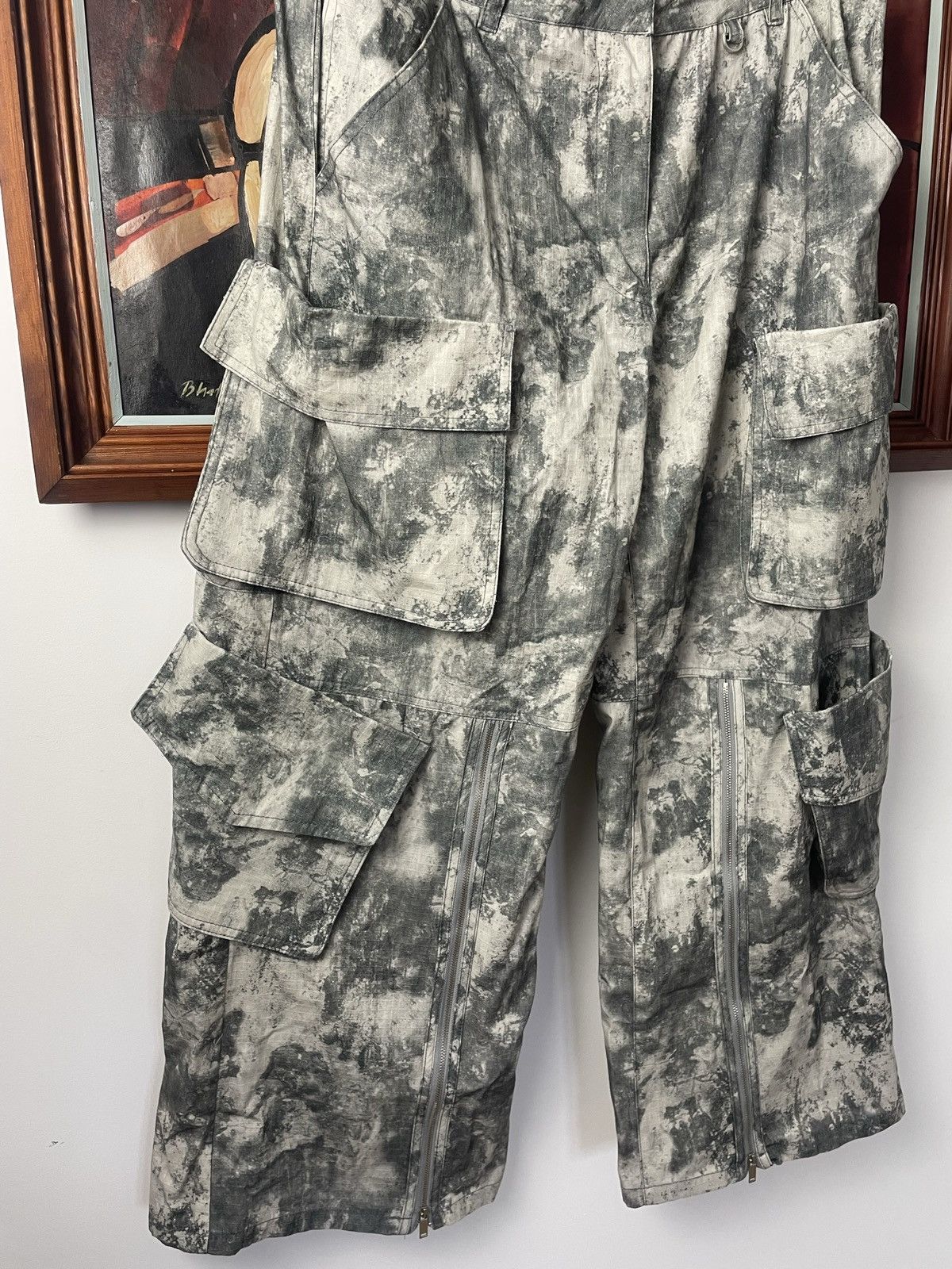 Zara Zara Relaxed Oversize Cargo Pants Multipocket Snow Camo Rare Size US 38 / EU 54 - 4 Thumbnail