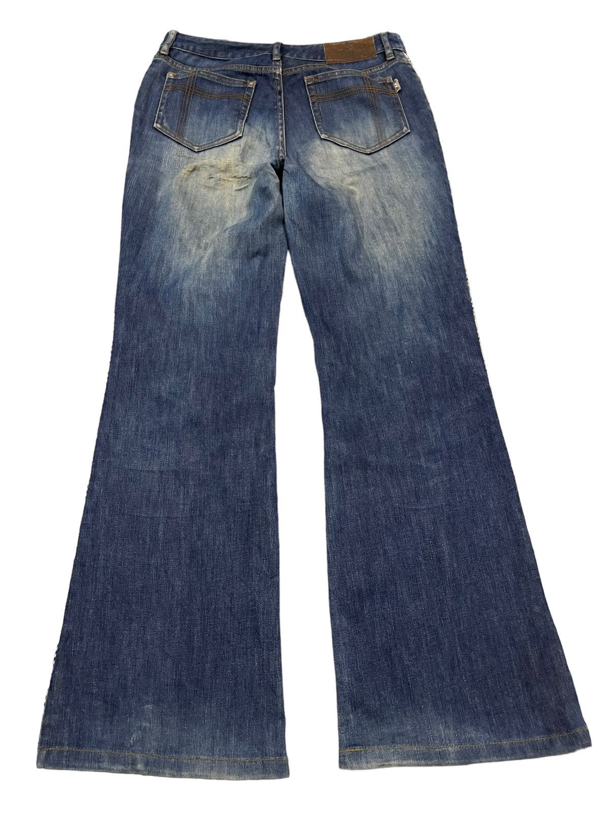 Burberry Vintage Burberry Blue Wash Style Checked Line Flare Jeans Size US 29 - 2 Thumbnail