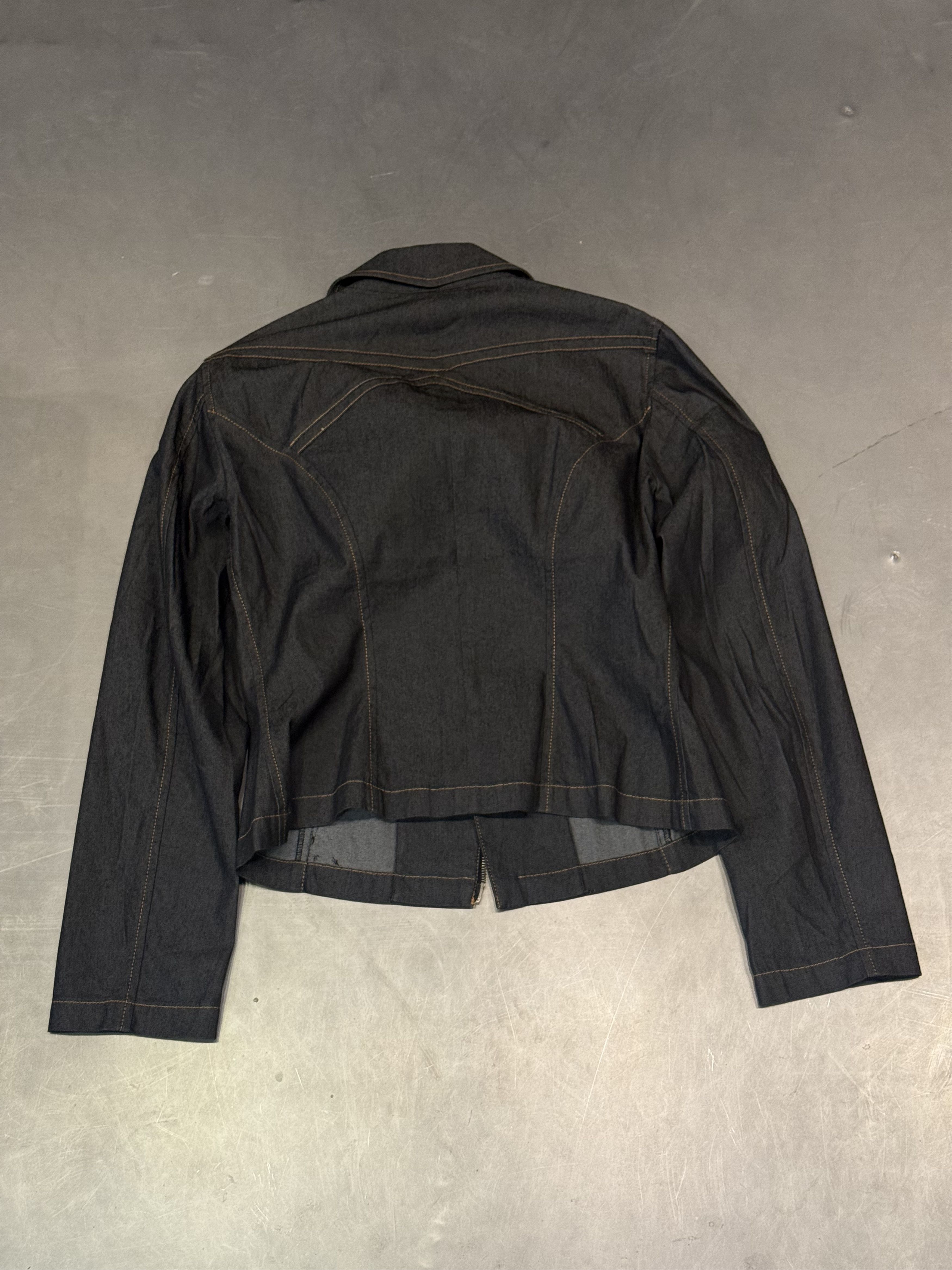 Claude Montana Vintage Claude Montana Blu double zip denim moto jacket Size M / US 6-8 / IT 42-44 - 3 Thumbnail