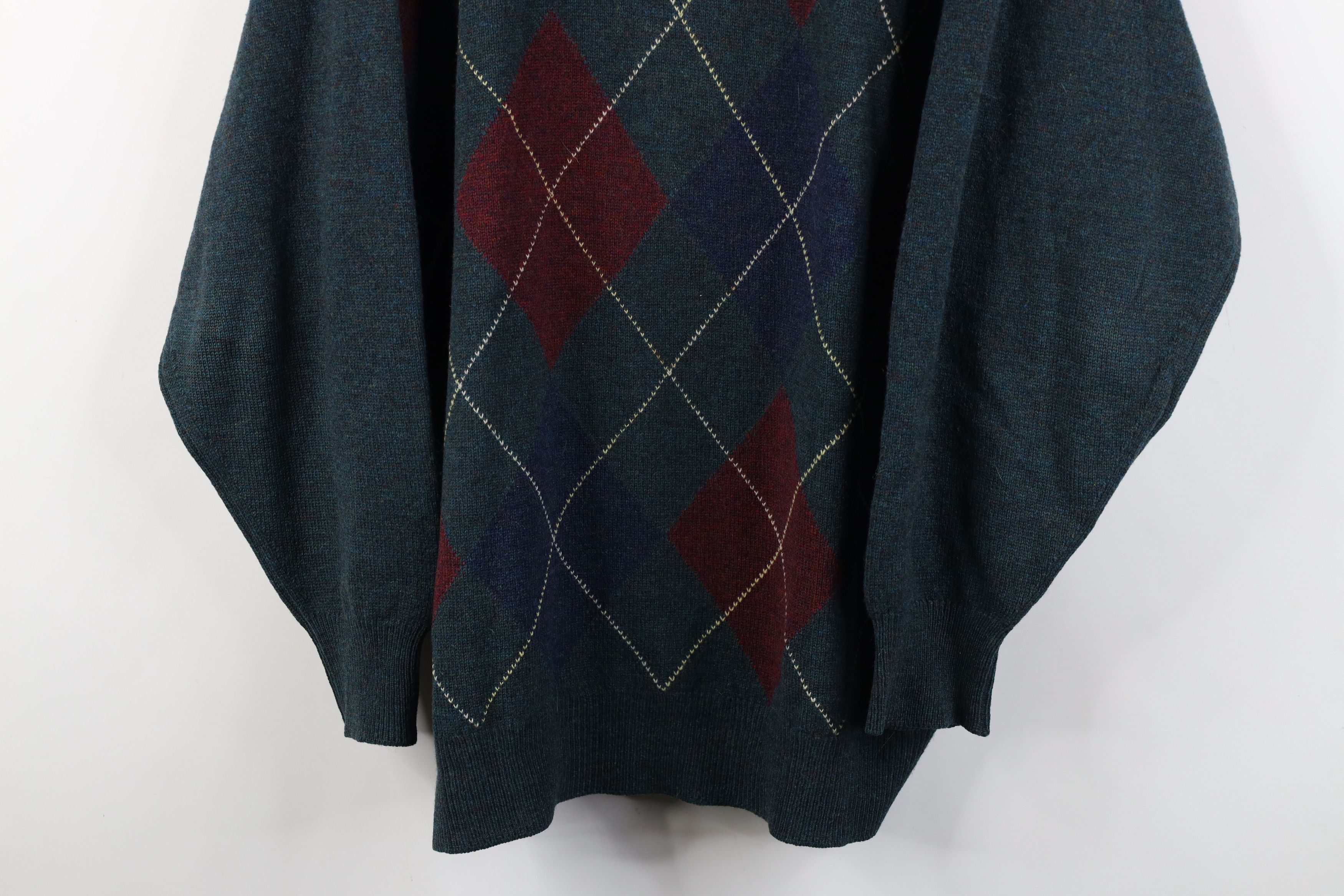 Vintage Vintage 90s Streetwear Argyle Crewneck Sweater Scotland Size US XL / EU 56 / 4 - 3 Thumbnail