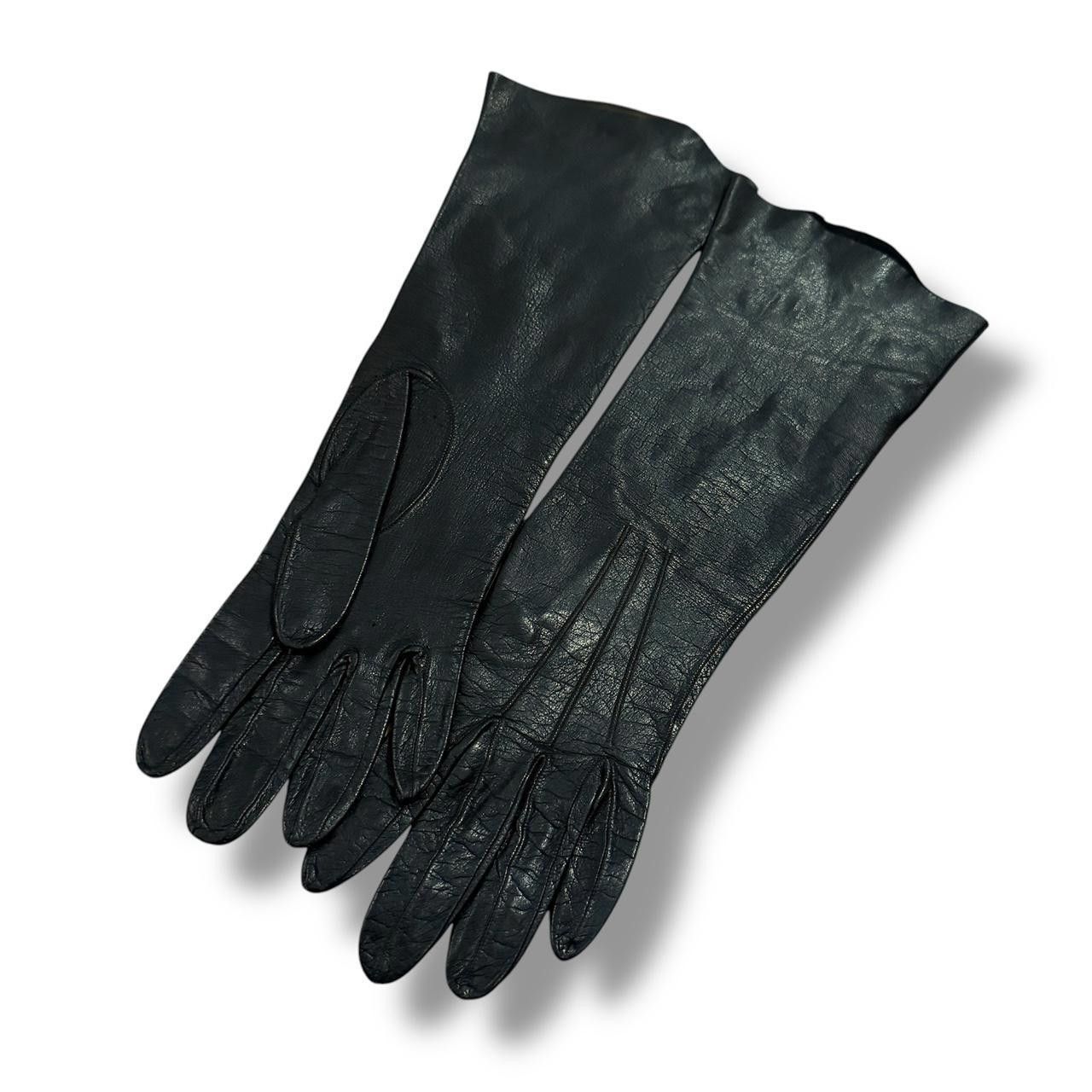Designer Vintage Women's Black Leather Gloves Size ONE SIZE - 1 Thumbnail