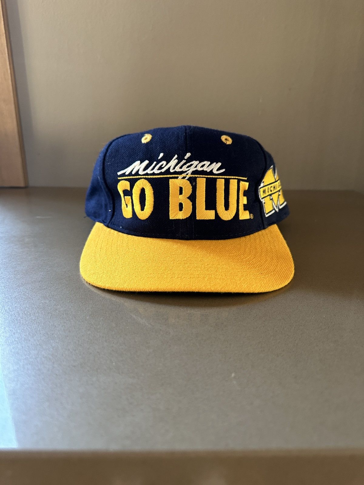 Vintage Vintage 90s University of Michigan Go Blue Snapback Hat Size ONE SIZE - 1 Thumbnail