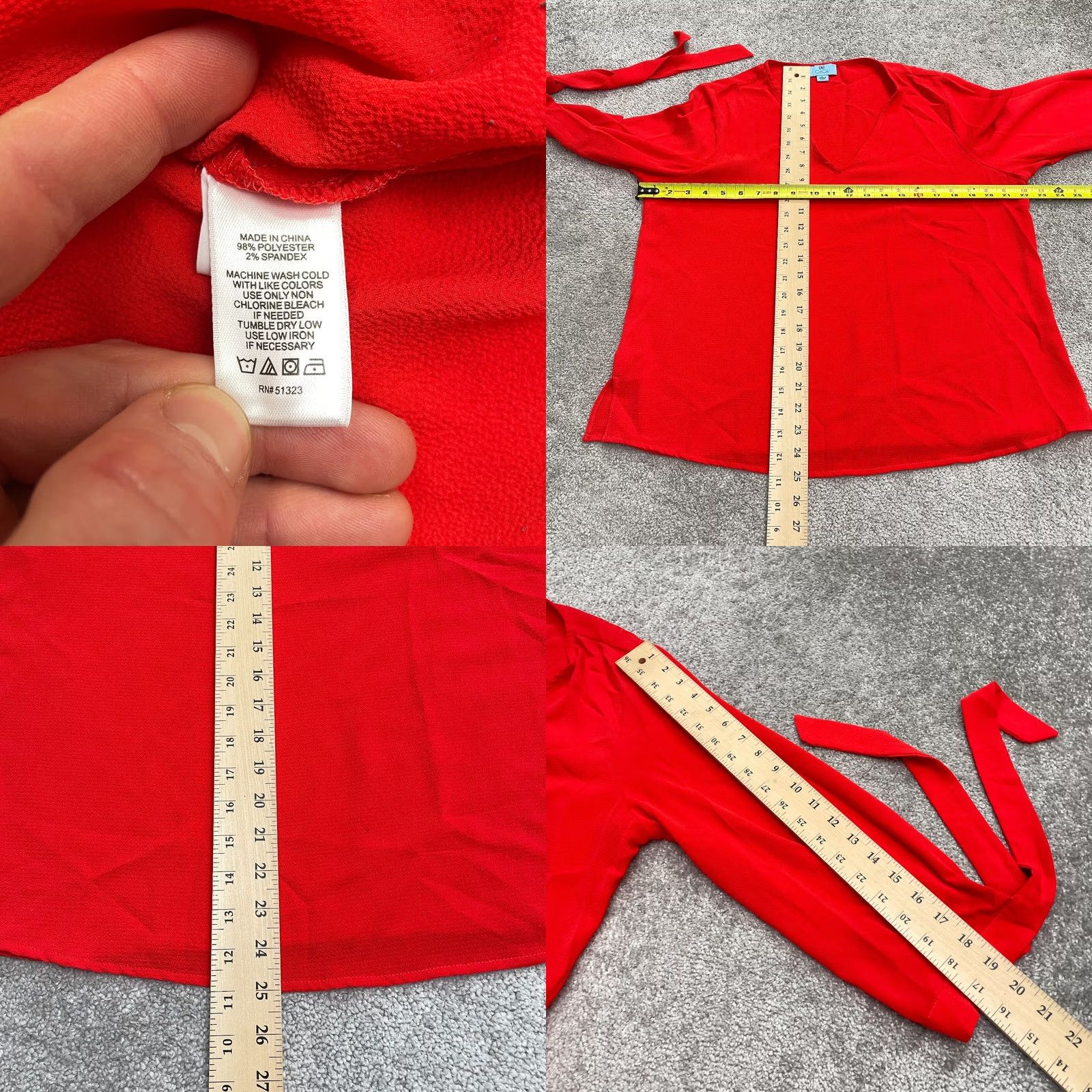 Vintage Cece Blouse Shirt Womens L Red Long Sleeve V-Neck Tie Tunic Casual Work Size L / US 10 / IT 46 - 8 Thumbnail