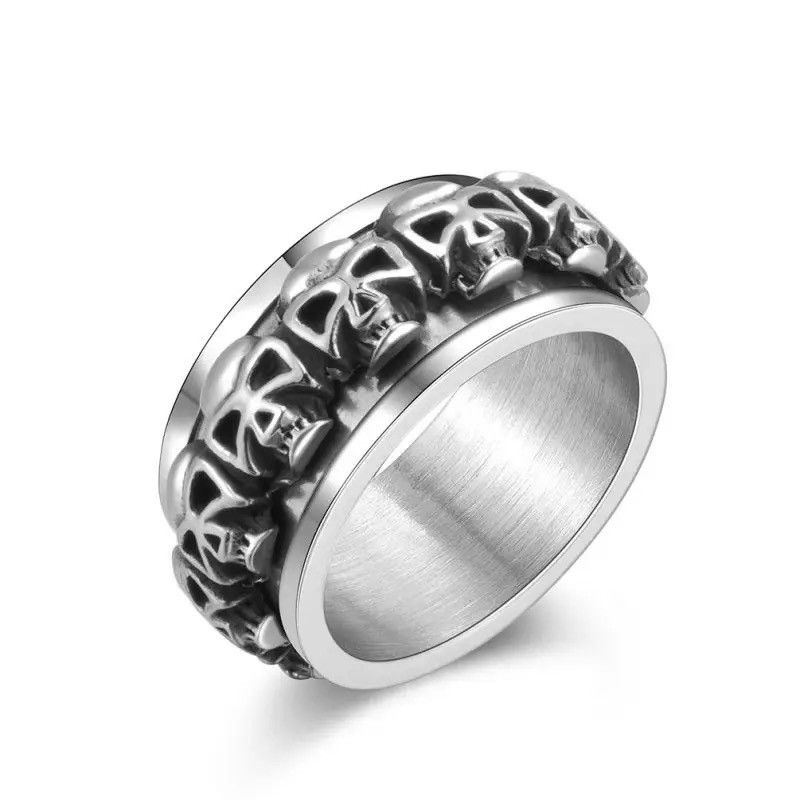 Jewelry Rotatable Skull Vintage Ring Size ONE SIZE - 1 Thumbnail