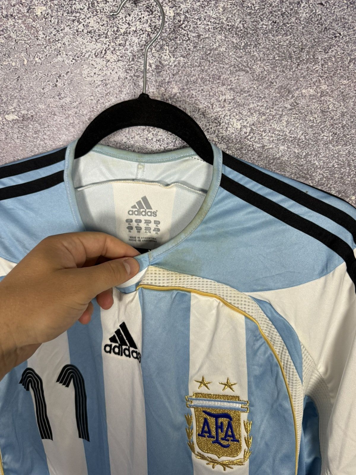 Adidas TEVEZ Argentina National Team 2006 Adidas Soccer Jersey Size US XL / EU 56 / 4 - 15 Thumbnail