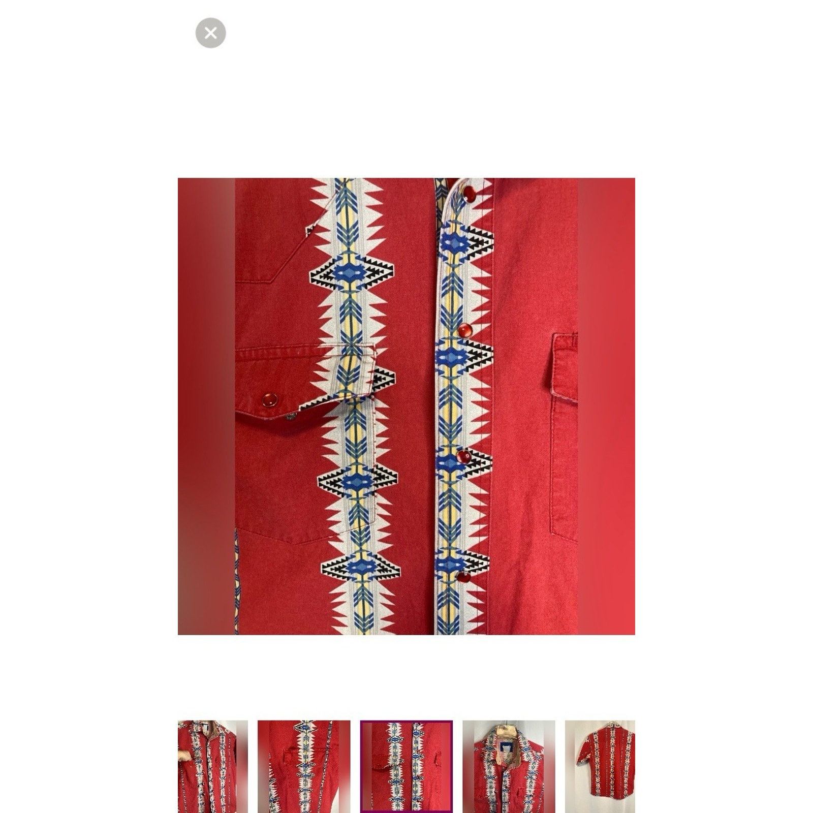 Wrangler Wrangler Brushpopper Shirt L/XL Aztec Western Pearl Snap USA Size US L / EU 52-54 / 3 - 5 Thumbnail