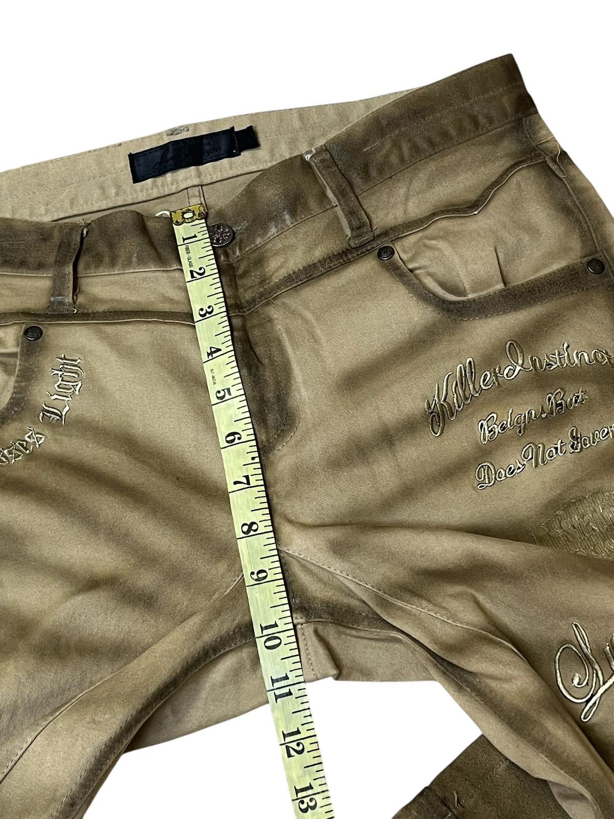 JACKROSE SICK🔥JACKROSE LUV MAISON WAXED EMBROIDERY FLARED JEANS Size US 33 - 16 Thumbnail