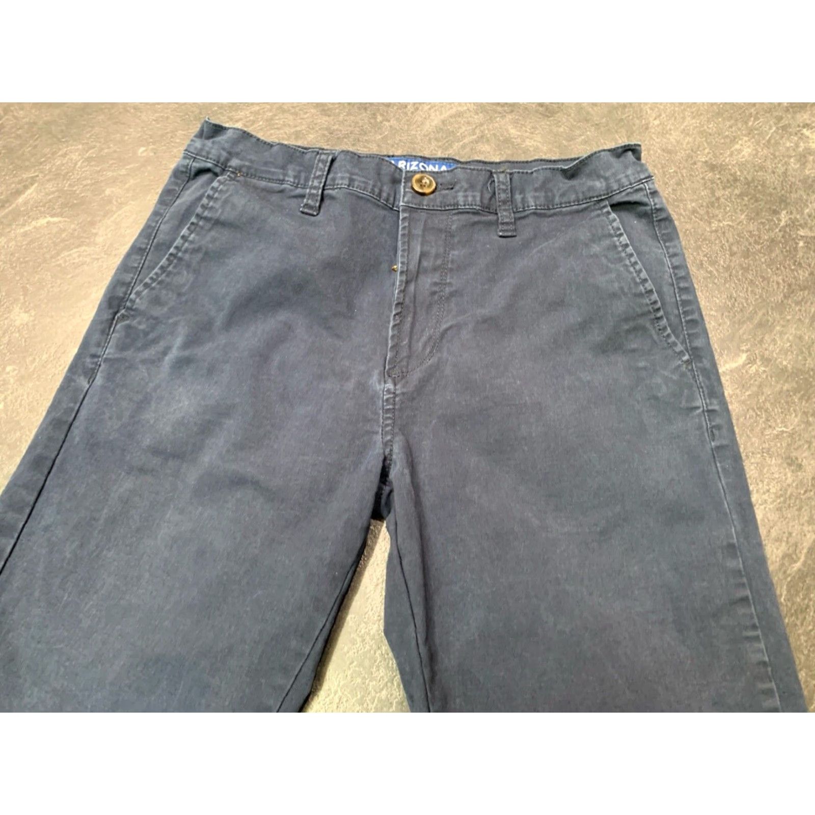 Vintage VINTAGE Arizona Slim Chino Pants Mens 29x32 Blue Slim Fit Flat Front Button 98% Cotton 2% Spandex Regular Size US 29 - 4 Thumbnail