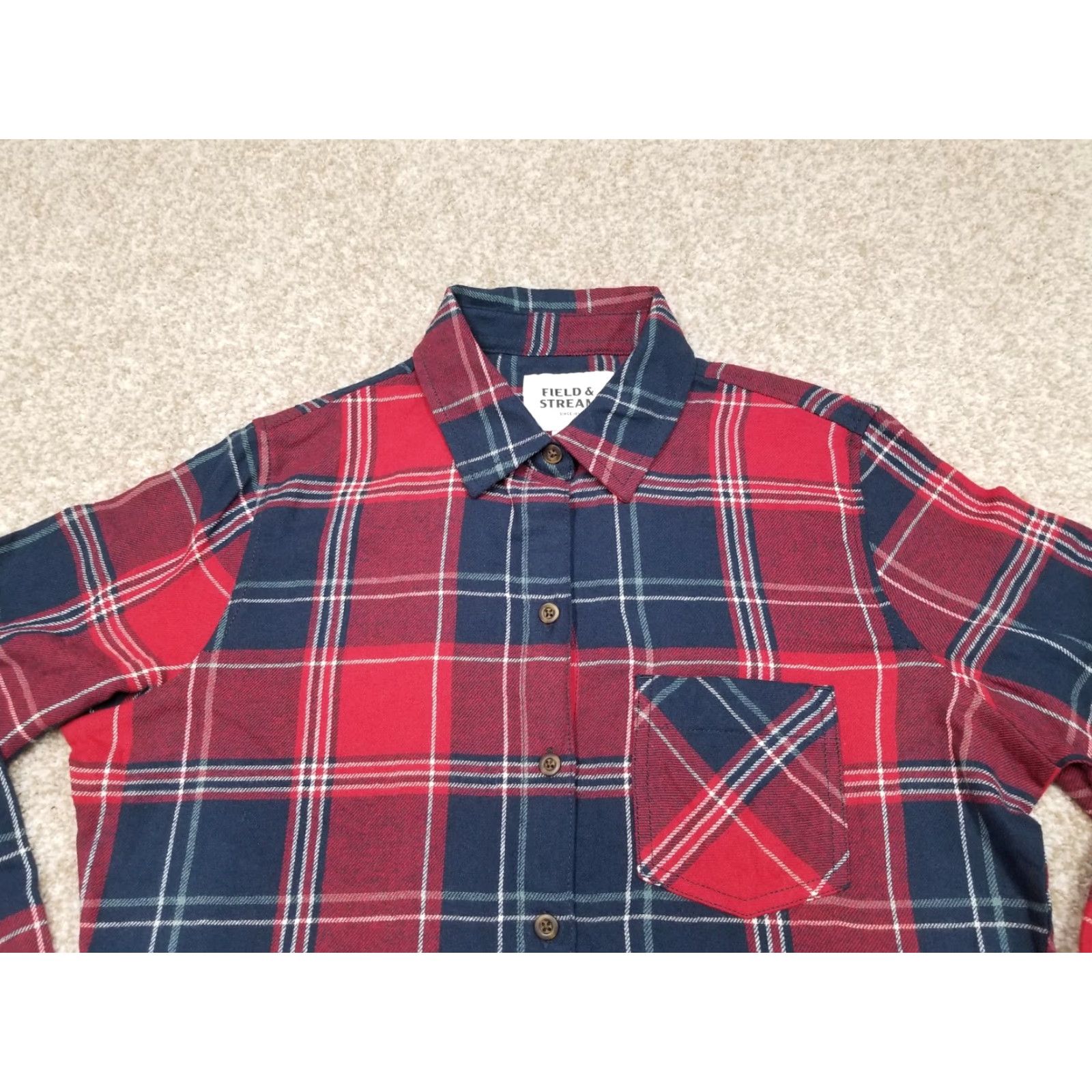 Vintage VINTAGE Field & Stream Shirt Womens Small Blue Red Plaid Long Sleeve Button Casual Top Size S / US 4 / IT 40 - 2 Thumbnail
