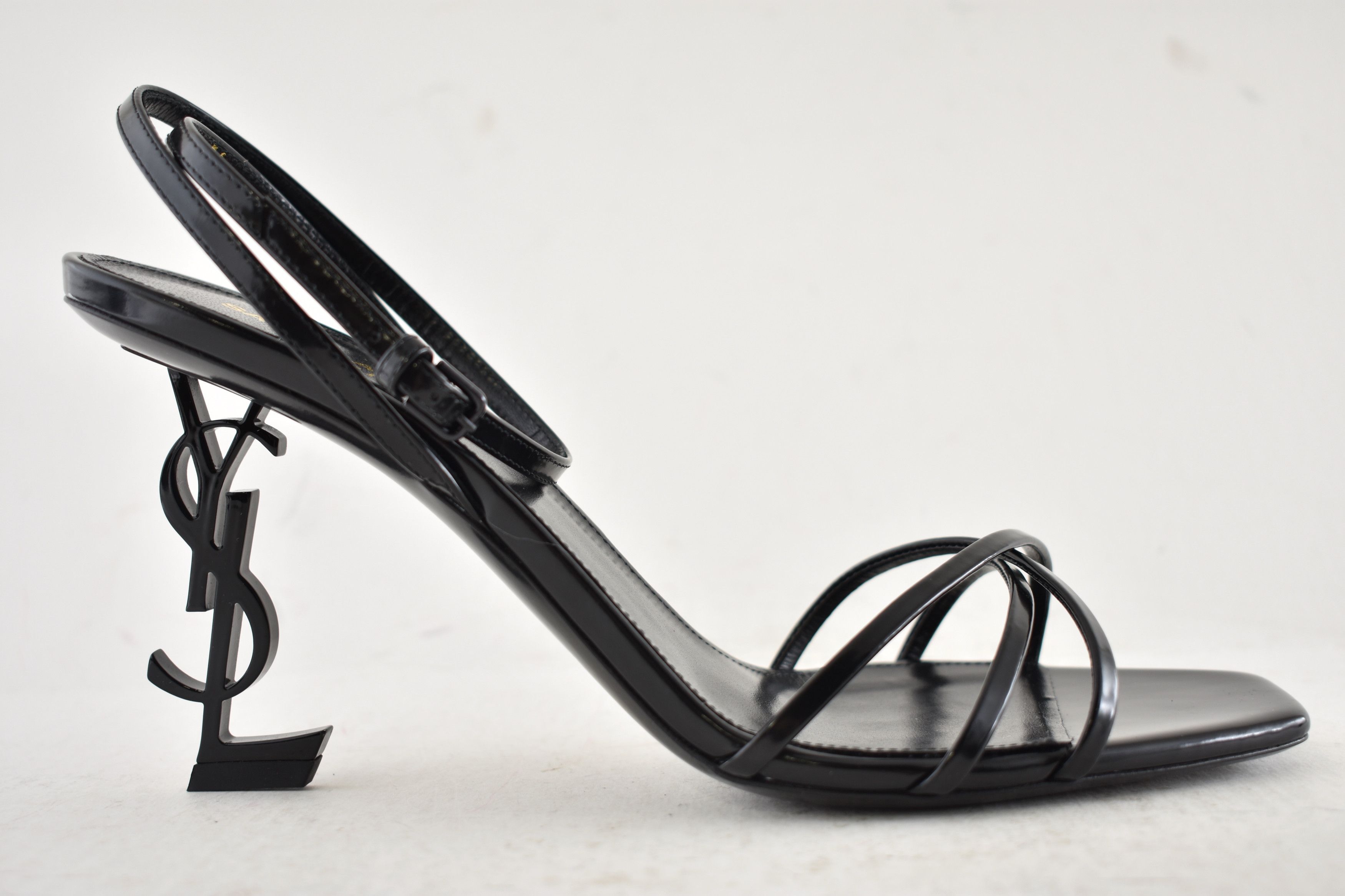 Saint Laurent Paris Opyum 85 YSL Logo Heel Pump Ankle Strap Strappy Sandal 39.5 Size US 9.5 / IT 39.5 - 2 Thumbnail