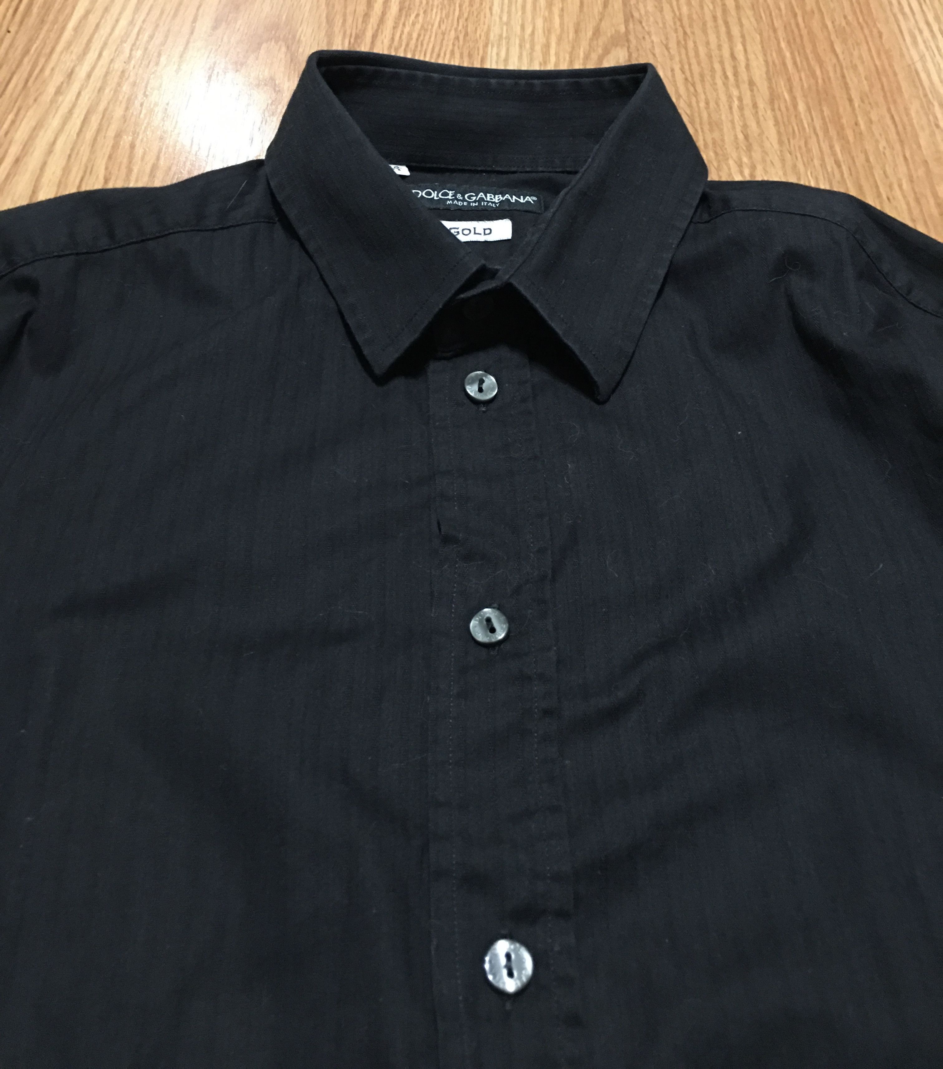 Dolce & Gabbana Dolce & Gabbana Gold Shirt Mens Black Stripe Size 16/41 Size US M / EU 48-50 / 2 - 3 Thumbnail