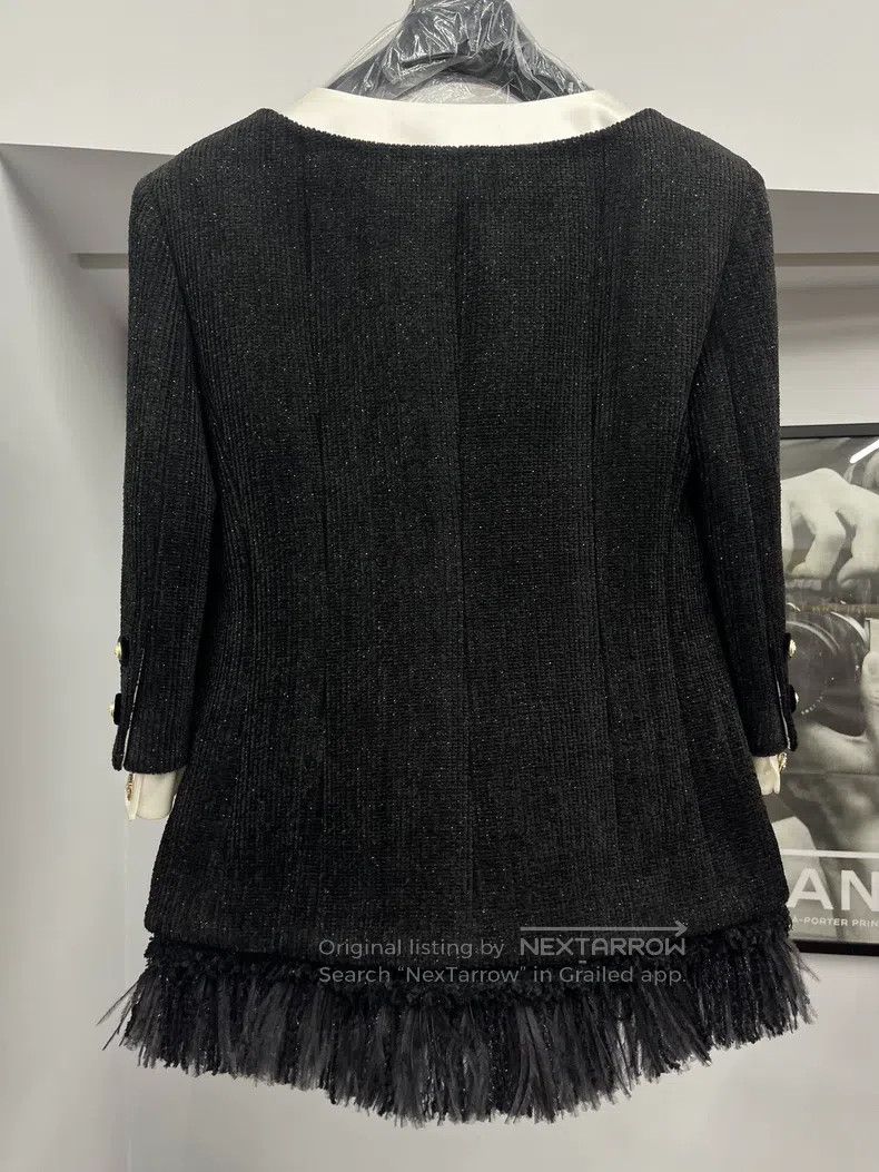 Chanel Chanel Kangpeng Street Series Black Velvet Ostrich Fur Tas Size XXS / US 00 / IT 34 - 4 Thumbnail