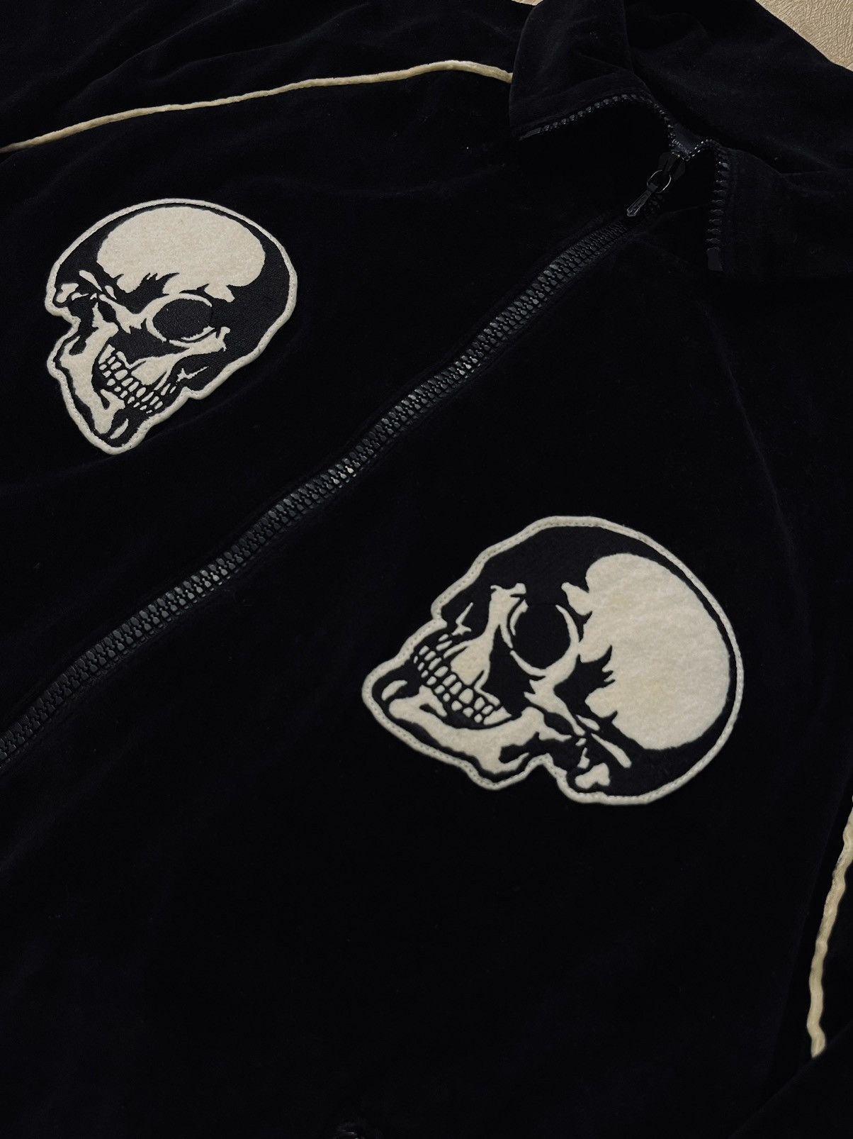 Number (N)ine SS04 Double Skull Velour Track Jacket Size US M / EU 48-50 / 2 - 3 Thumbnail